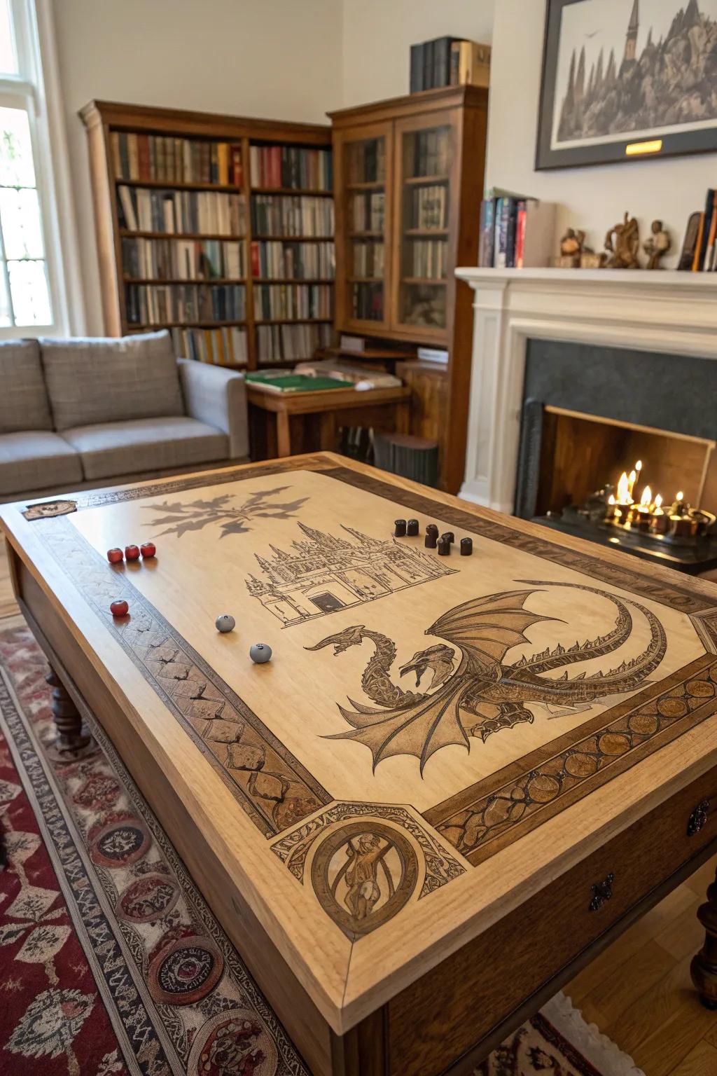 Custom woodwork transforms your table into a stunning piece of art.