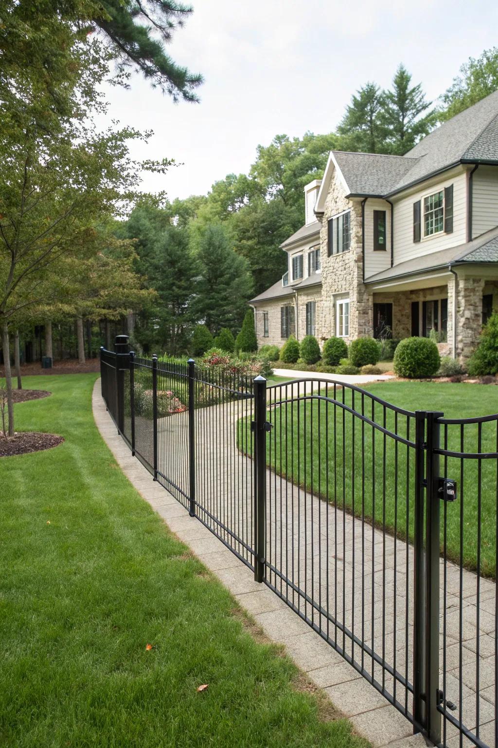 A sophisticated metal fence showcases both resilience and style.