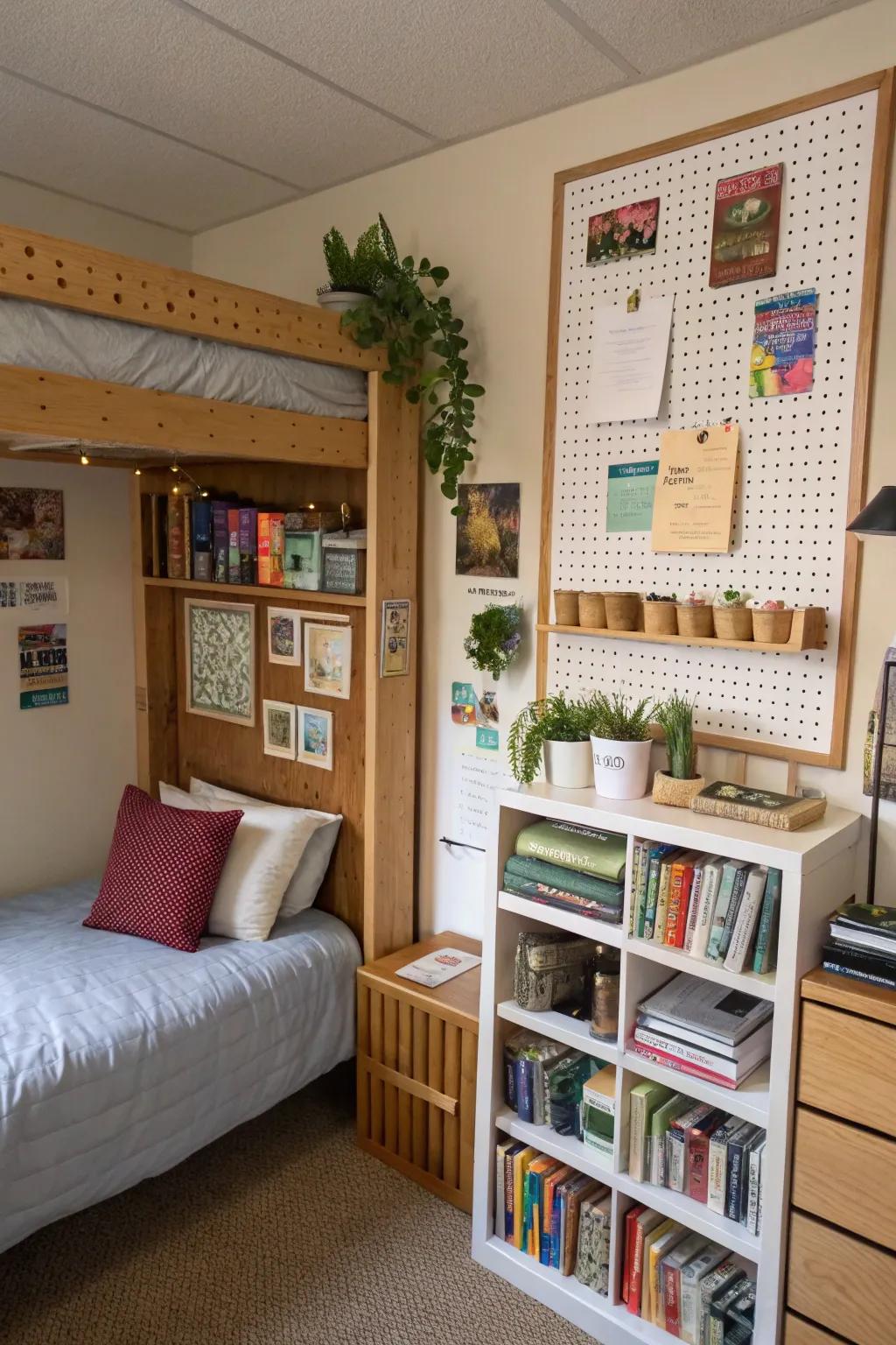 Make use of your wall space for effective vertical storage.