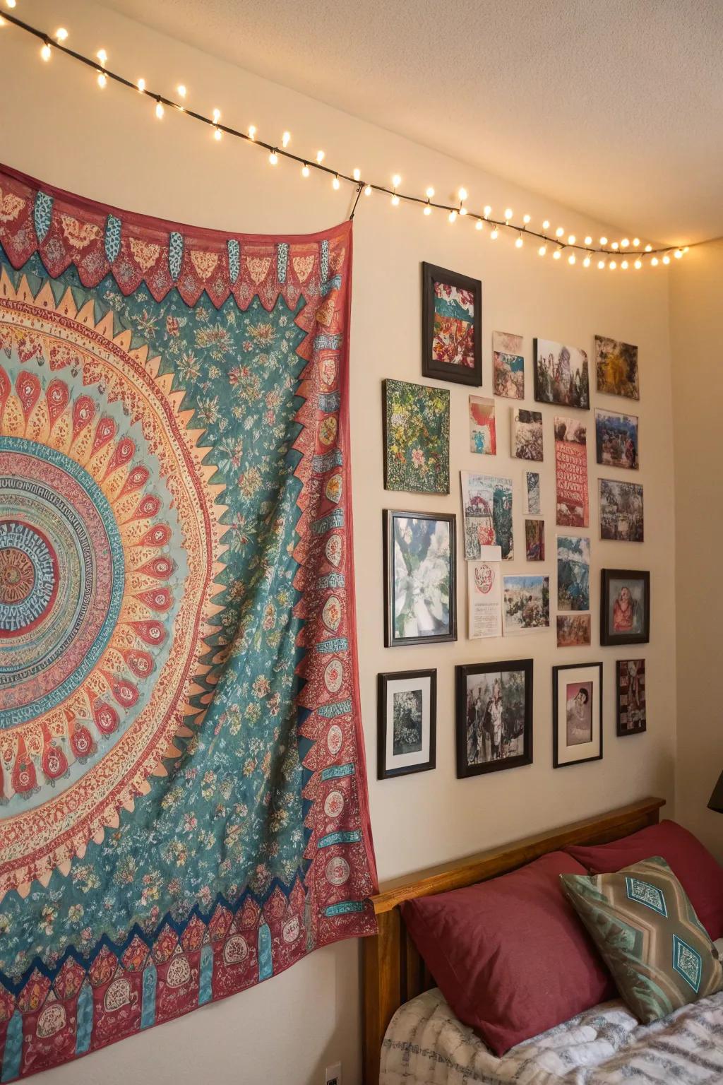 Wall decor brings a personal touch, making the dorm feel like home.