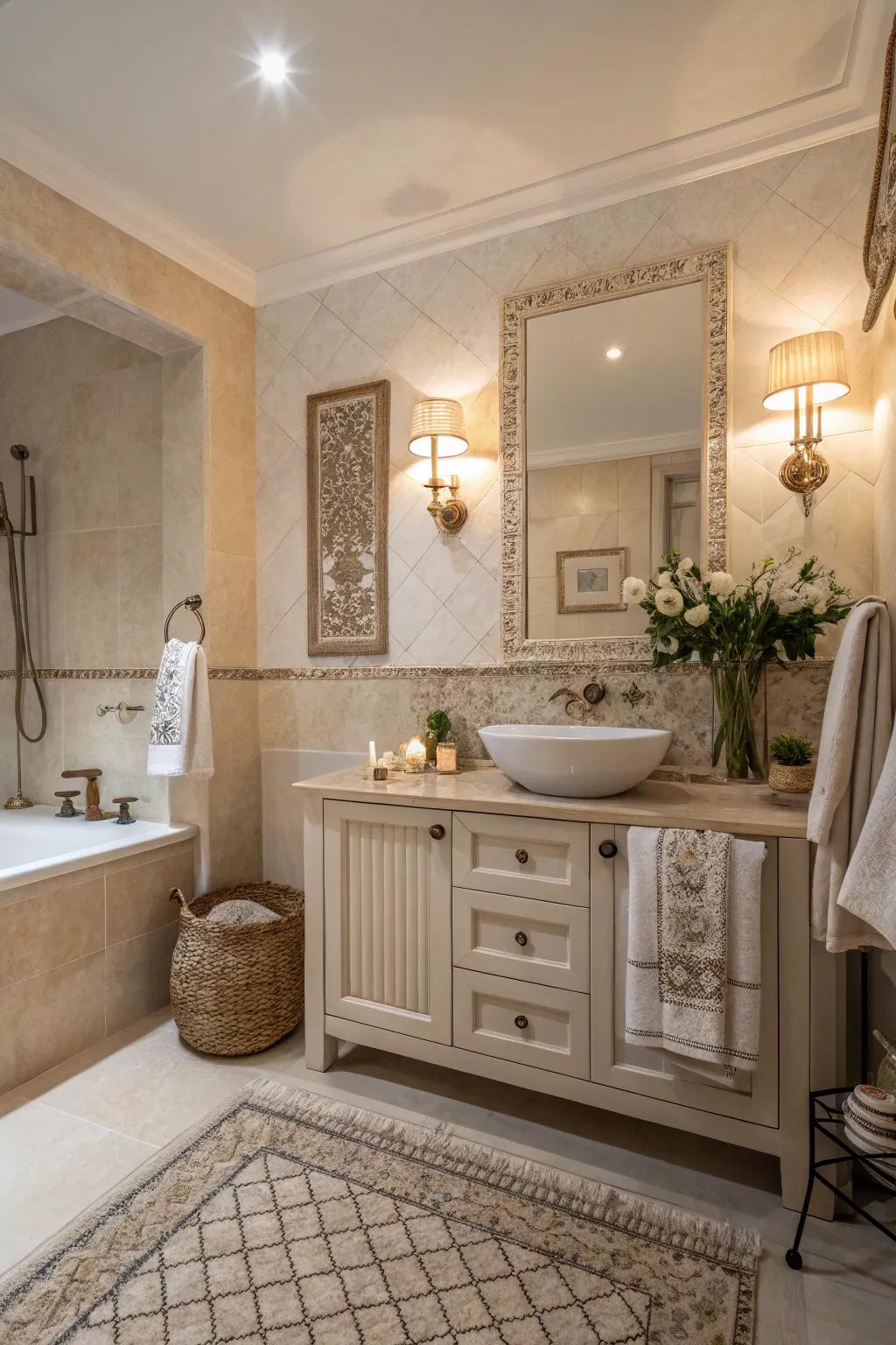 Simple colors add class and peace to your bathroom.