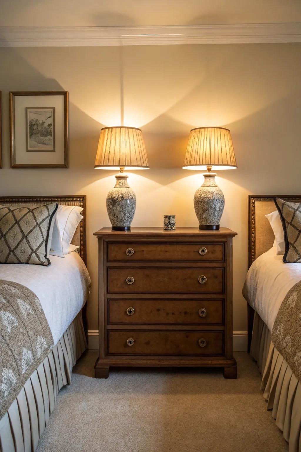 Symmetrical decor bestows equilibrium upon your personal space.