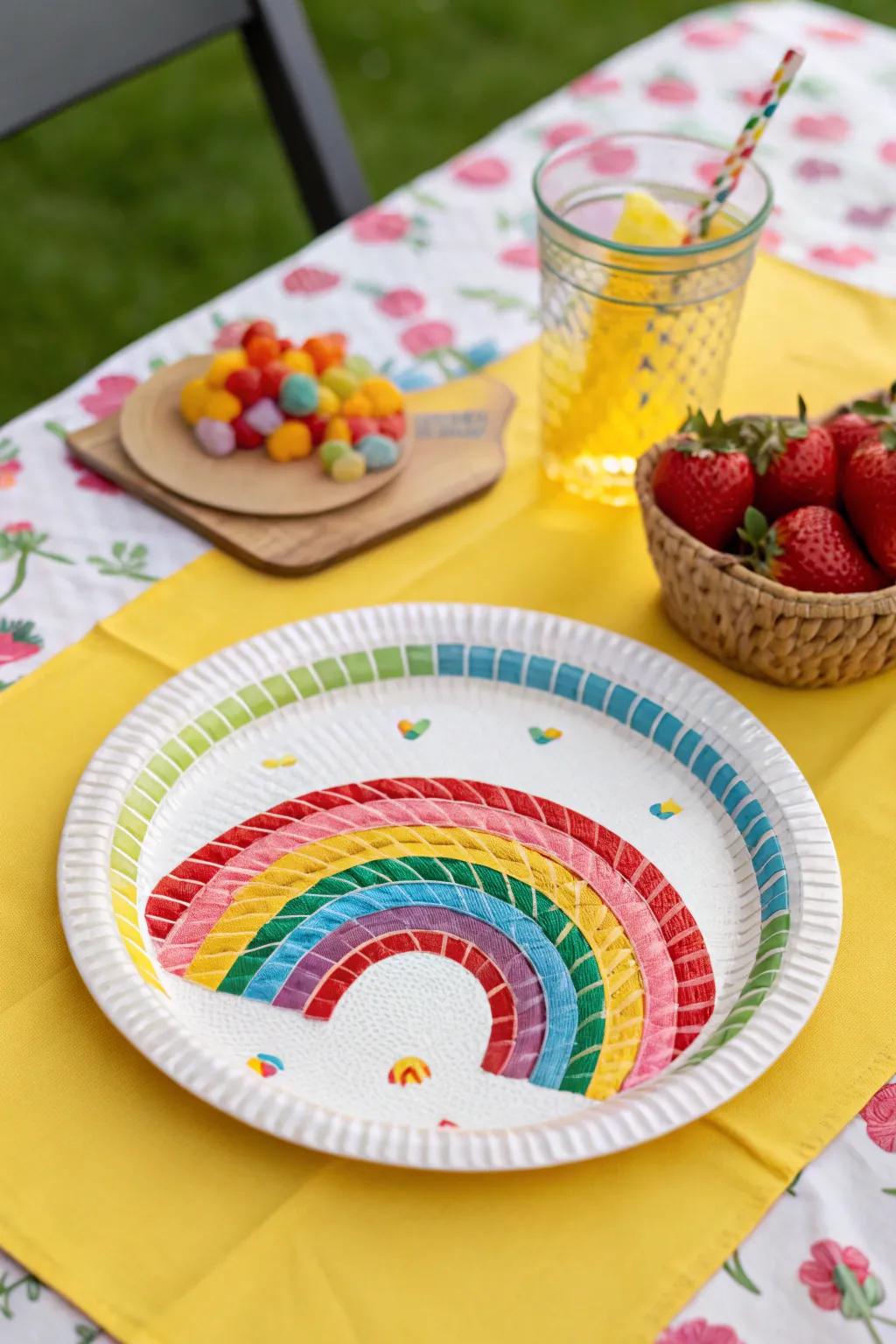 A woven vibrant display enlivens any area.