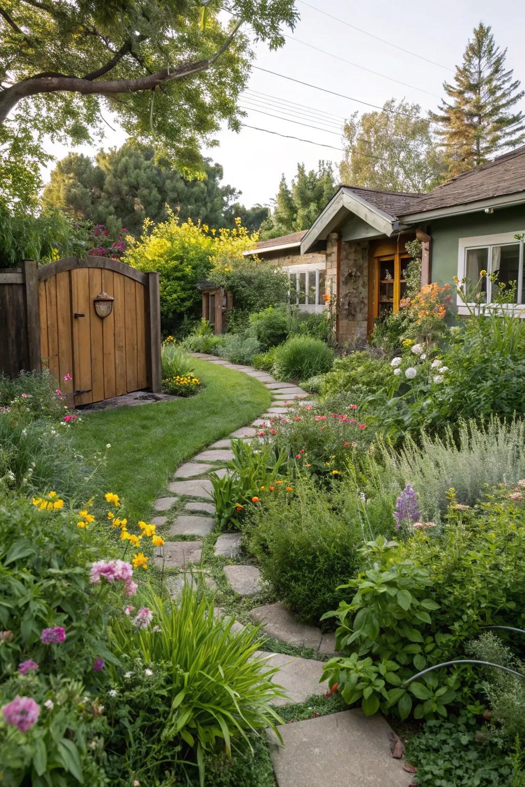 A garden brimming with native plants, showcasing the beauty of sustainable landscaping methods.