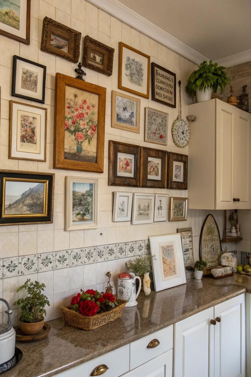 Art alters a cooking area into a custom gallery.
