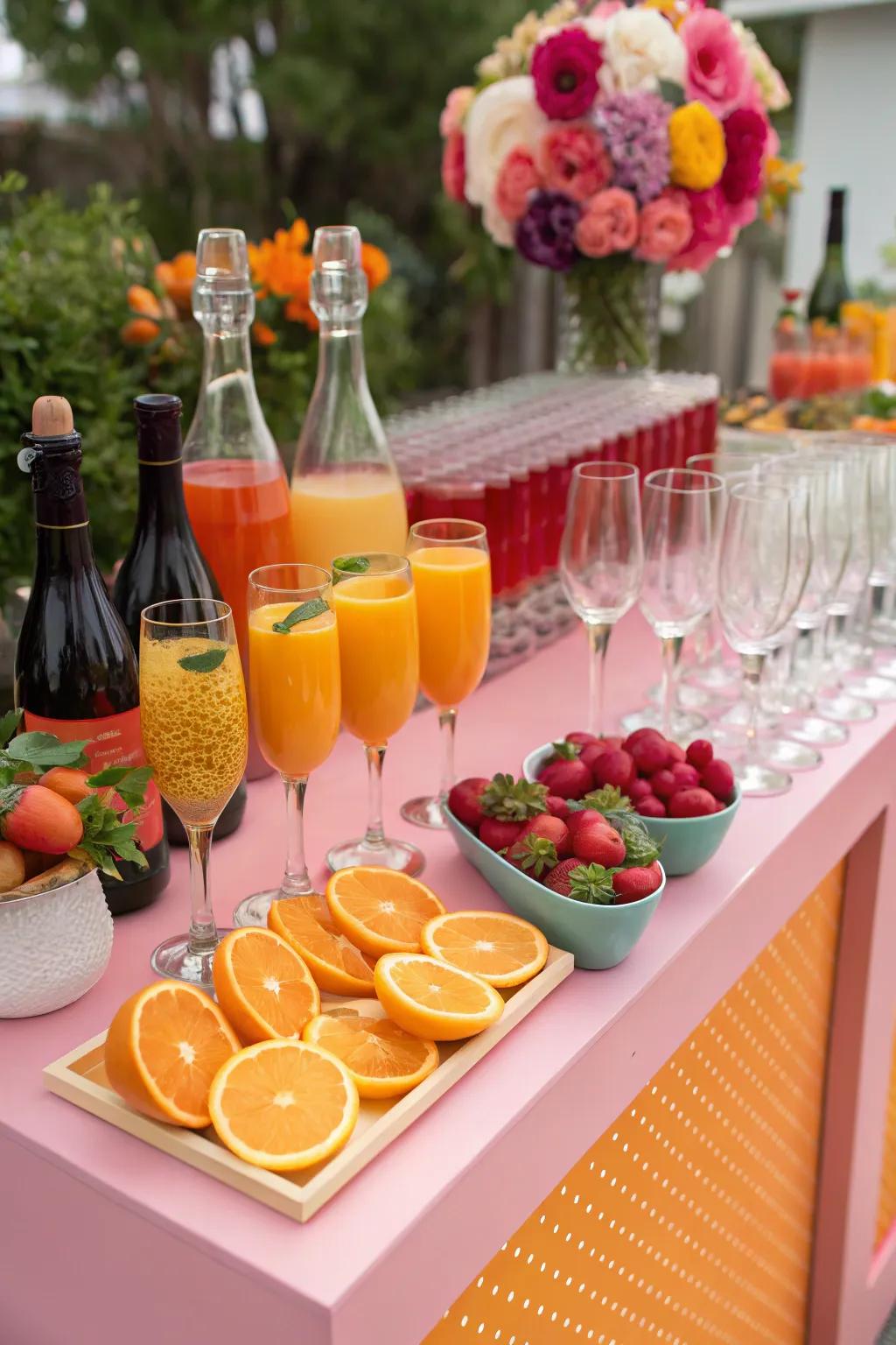 A vibrant sparkling cocktail station that inspires guests to blend and harmonize their preferred flavors.
