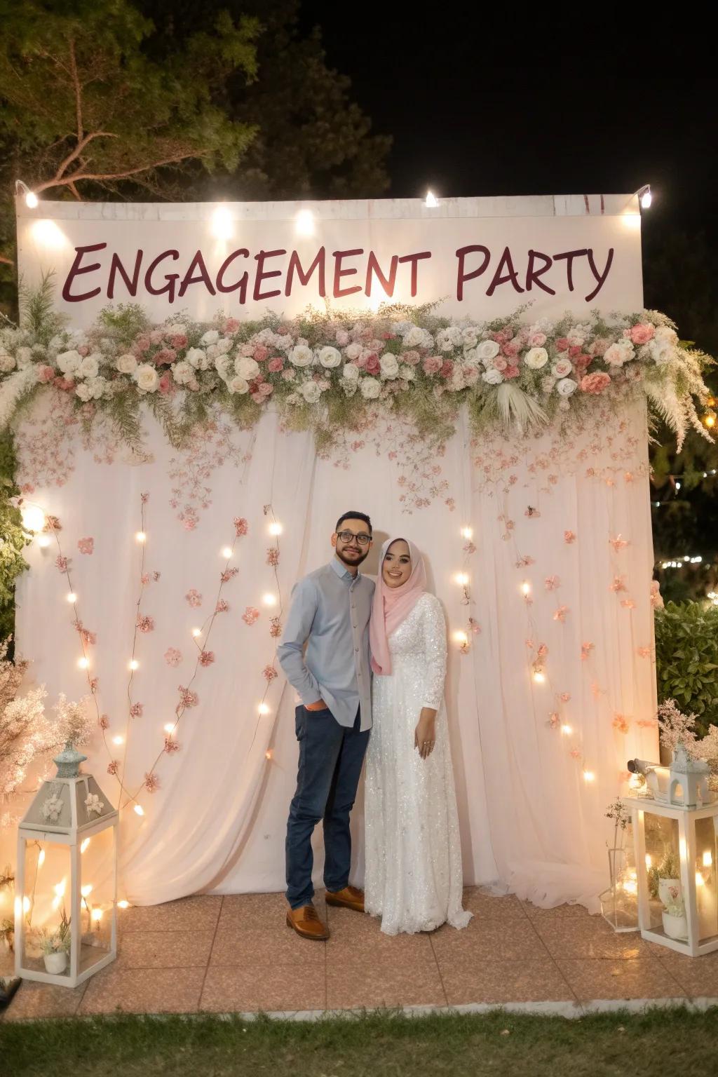 Customized text renders your backdrop distinctively yours.