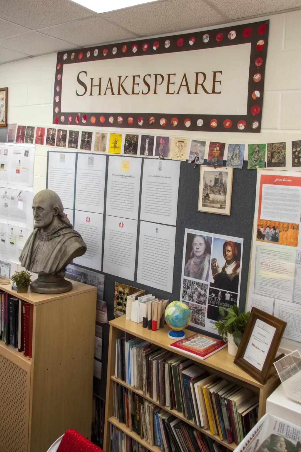 Austen-themed classroom corner