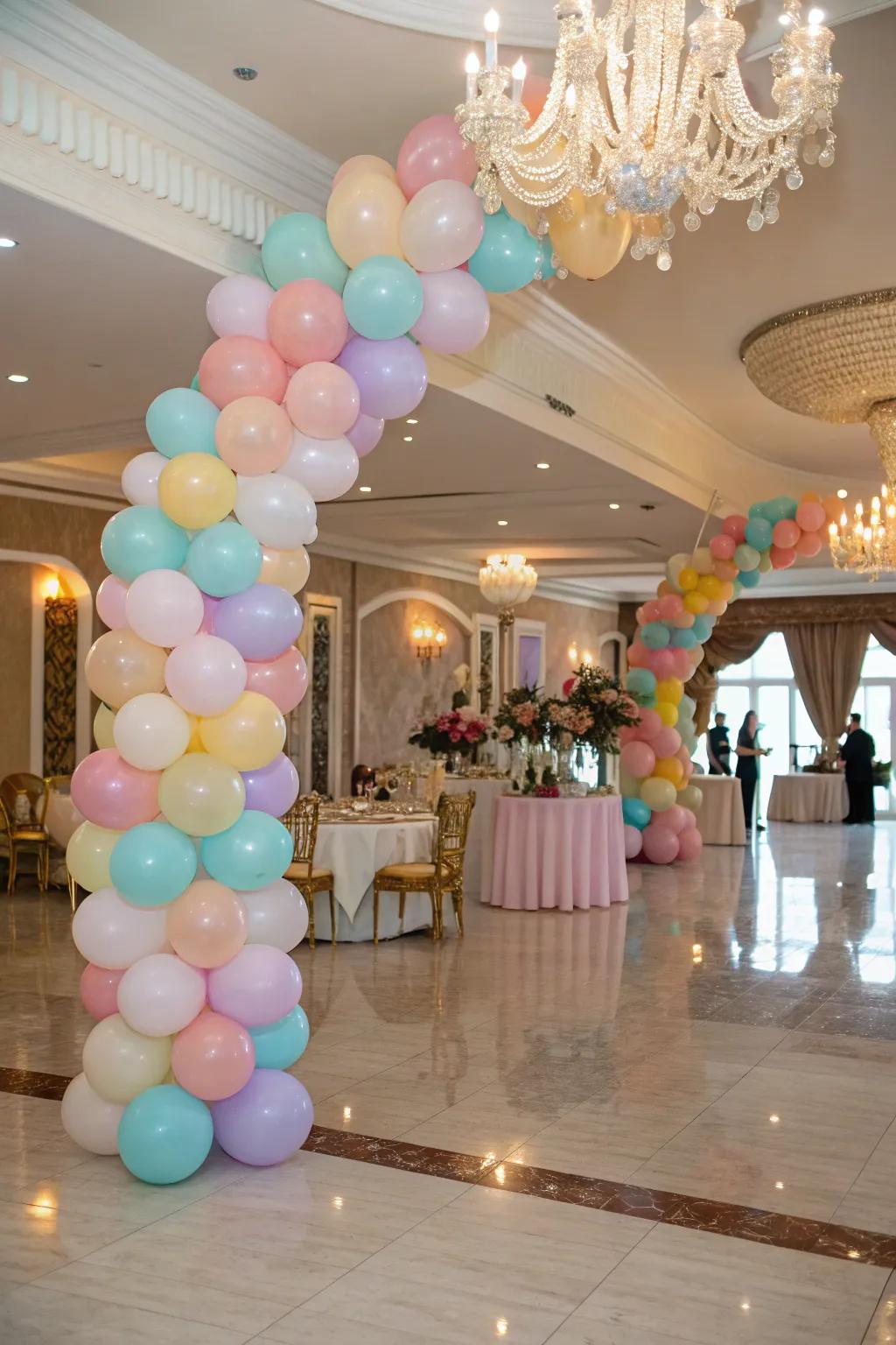 Balloon artistry infuses a playful attribute to the decor.