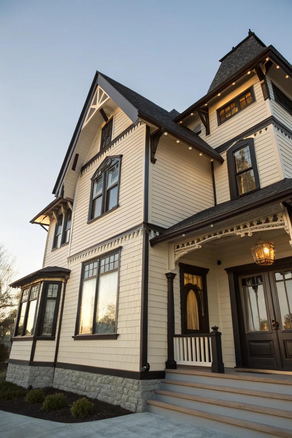 Contrasting trim highlights architectural beauty.