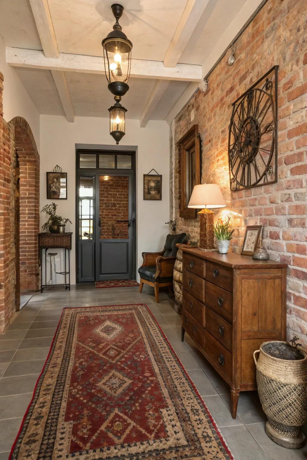 Exposed brick adds both depth and warmth.