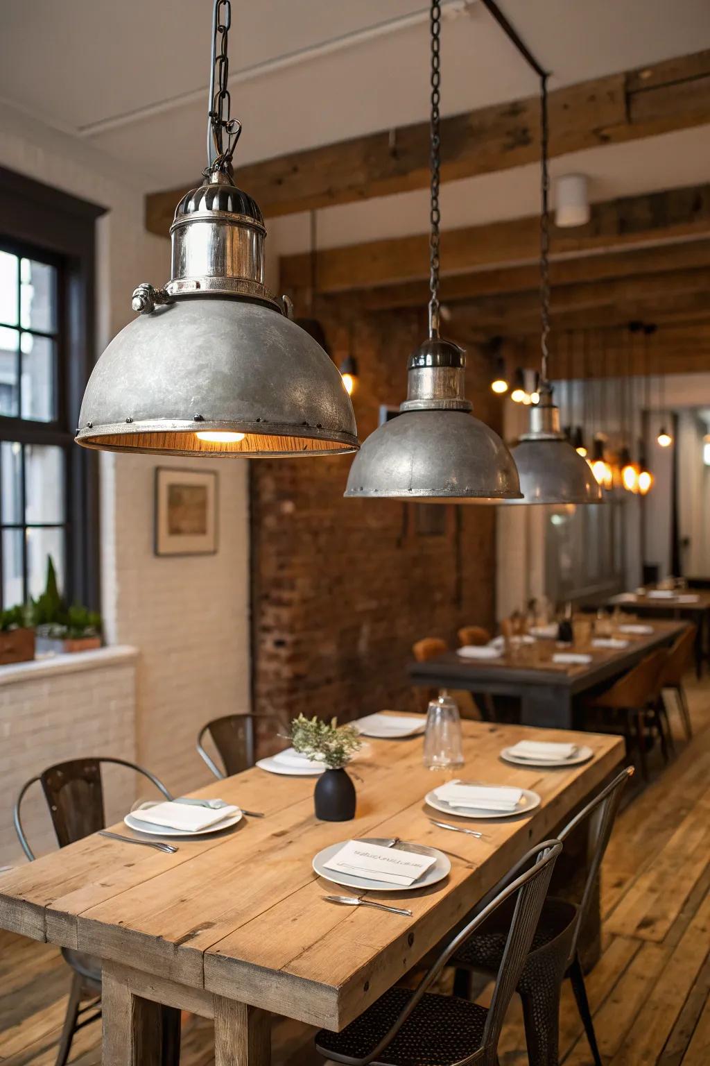 Factory metal installations offer a captivating contrast to farmhouse decor.
