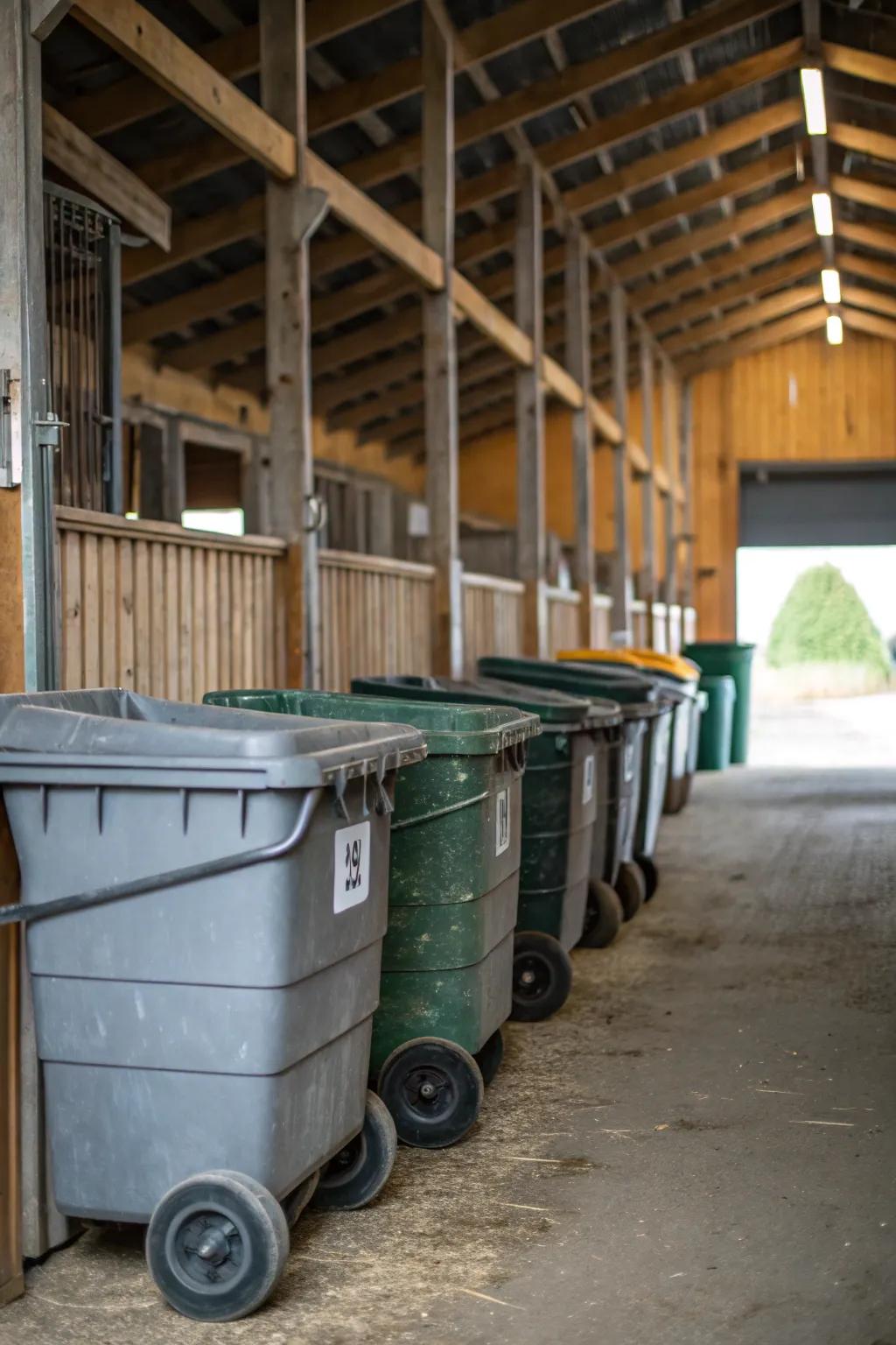 Mobile bins enhance ease and versatility in your feed room.