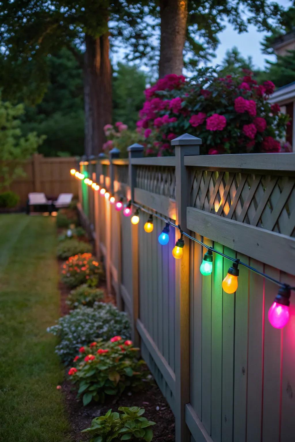 Colorful lights bring vibrancy to your outdoor area.