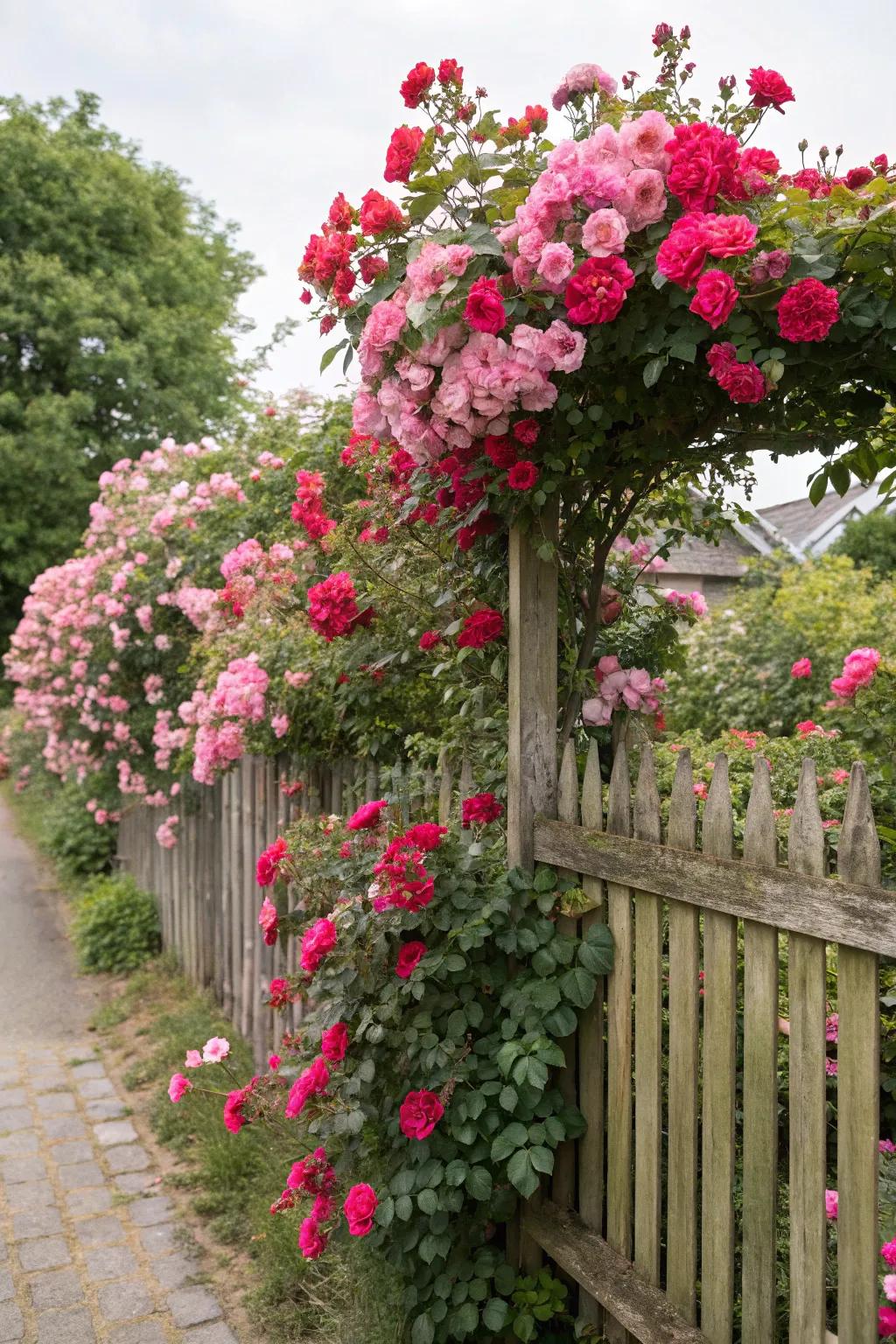 Allow climbing plants to craft a magical scene over your fence.