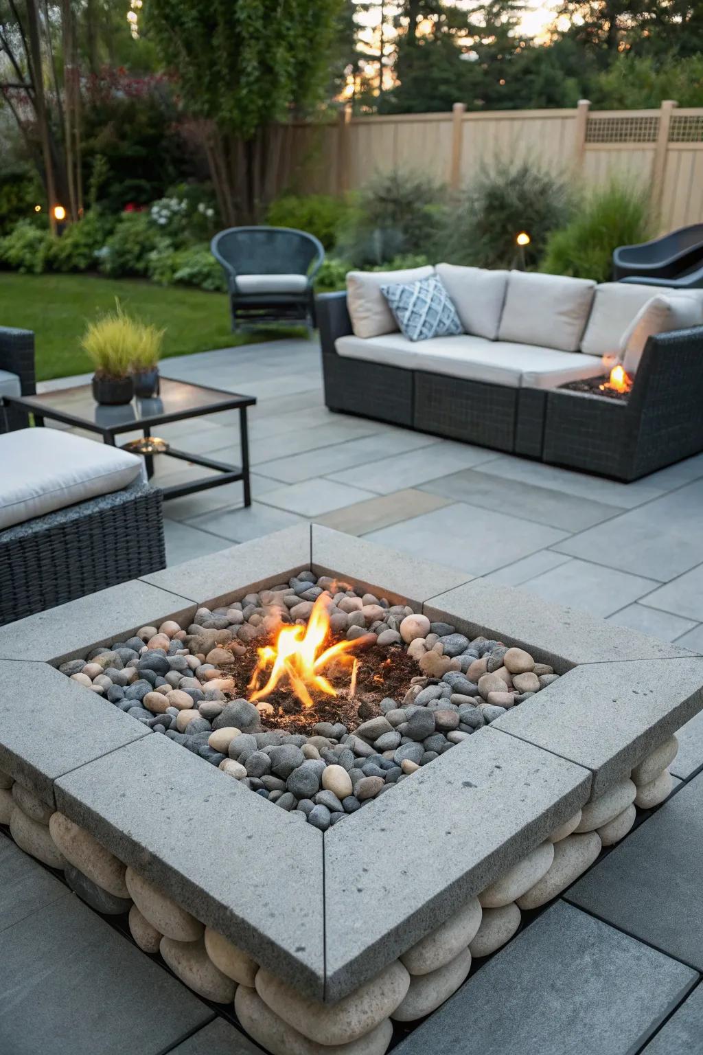 Polished stone caps deliver a sleek and refined finish.