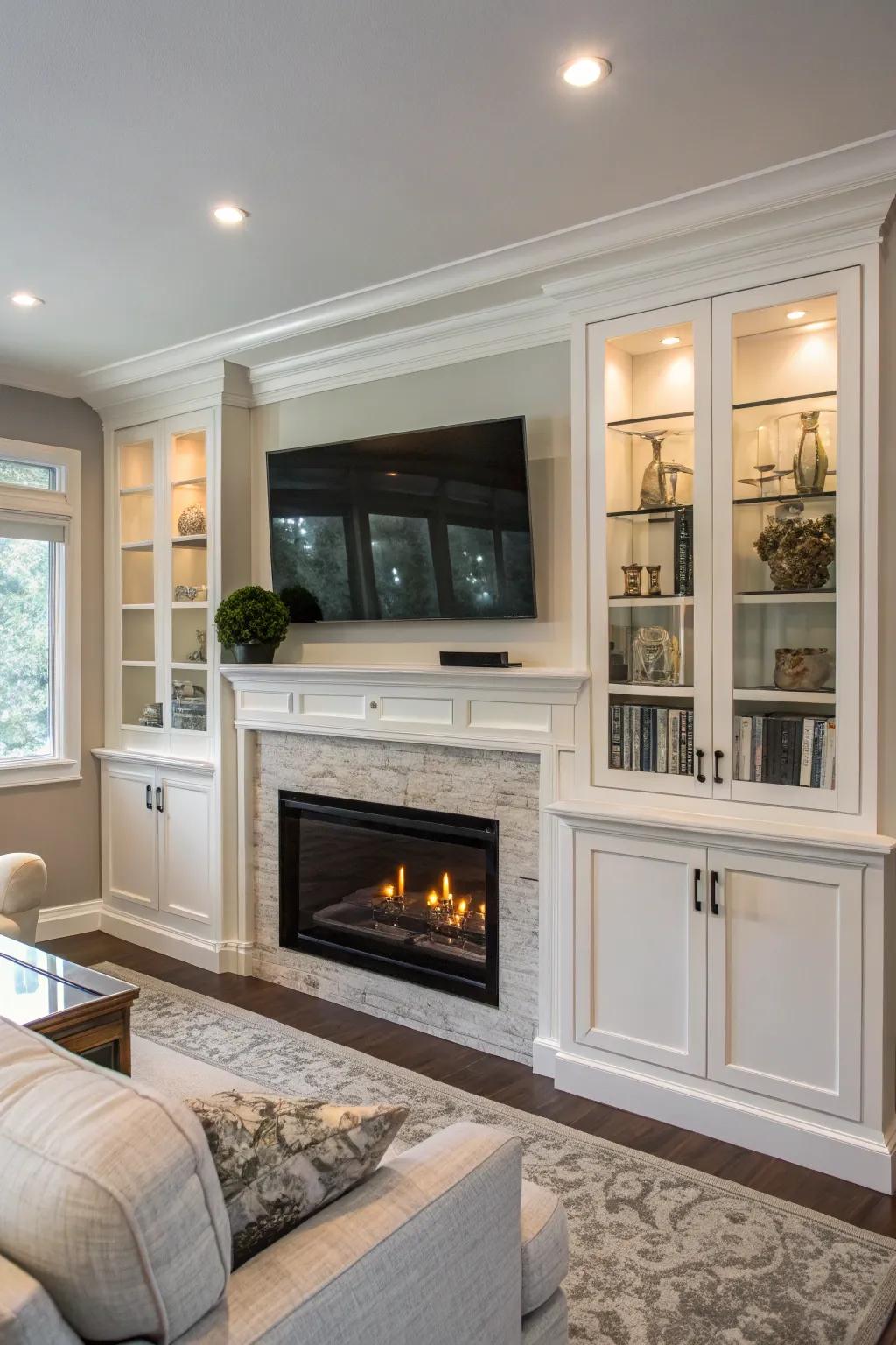 Optimize your space by situating your screen above the hearth.