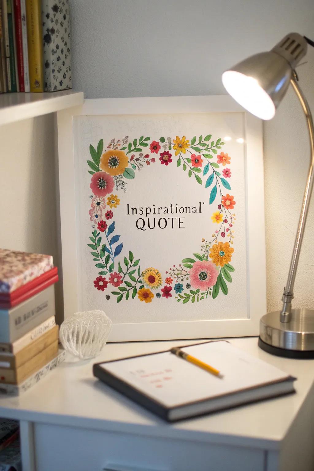 Floral adornment drawings exquisitely accentuate special words.