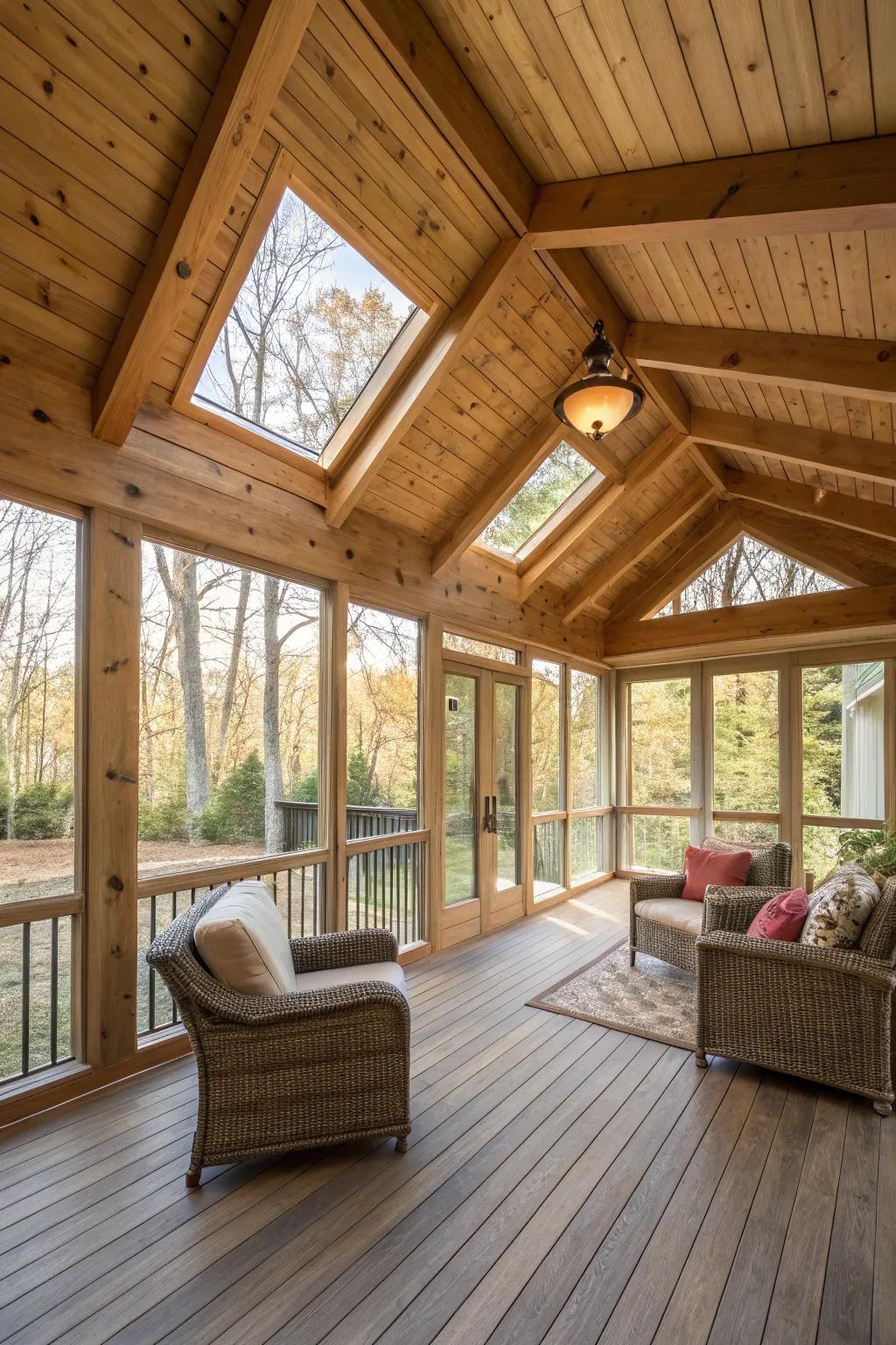 Rustic wood features that infuse warmth and character.