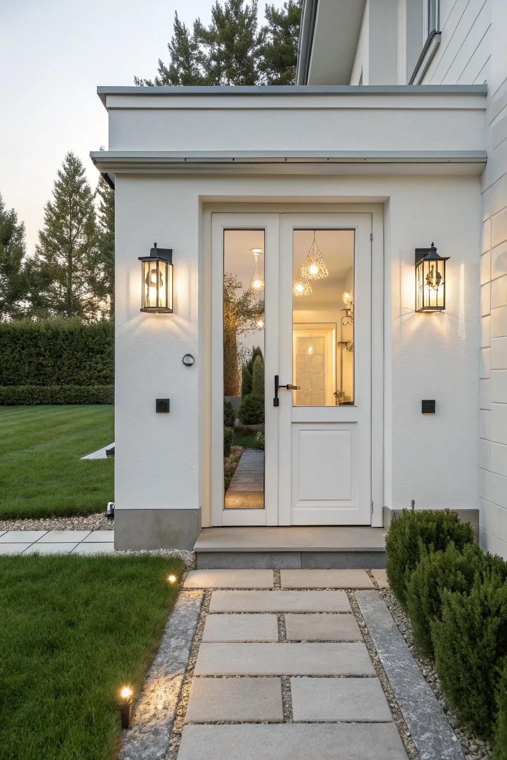 Modern lighting adds a contemporary touch.