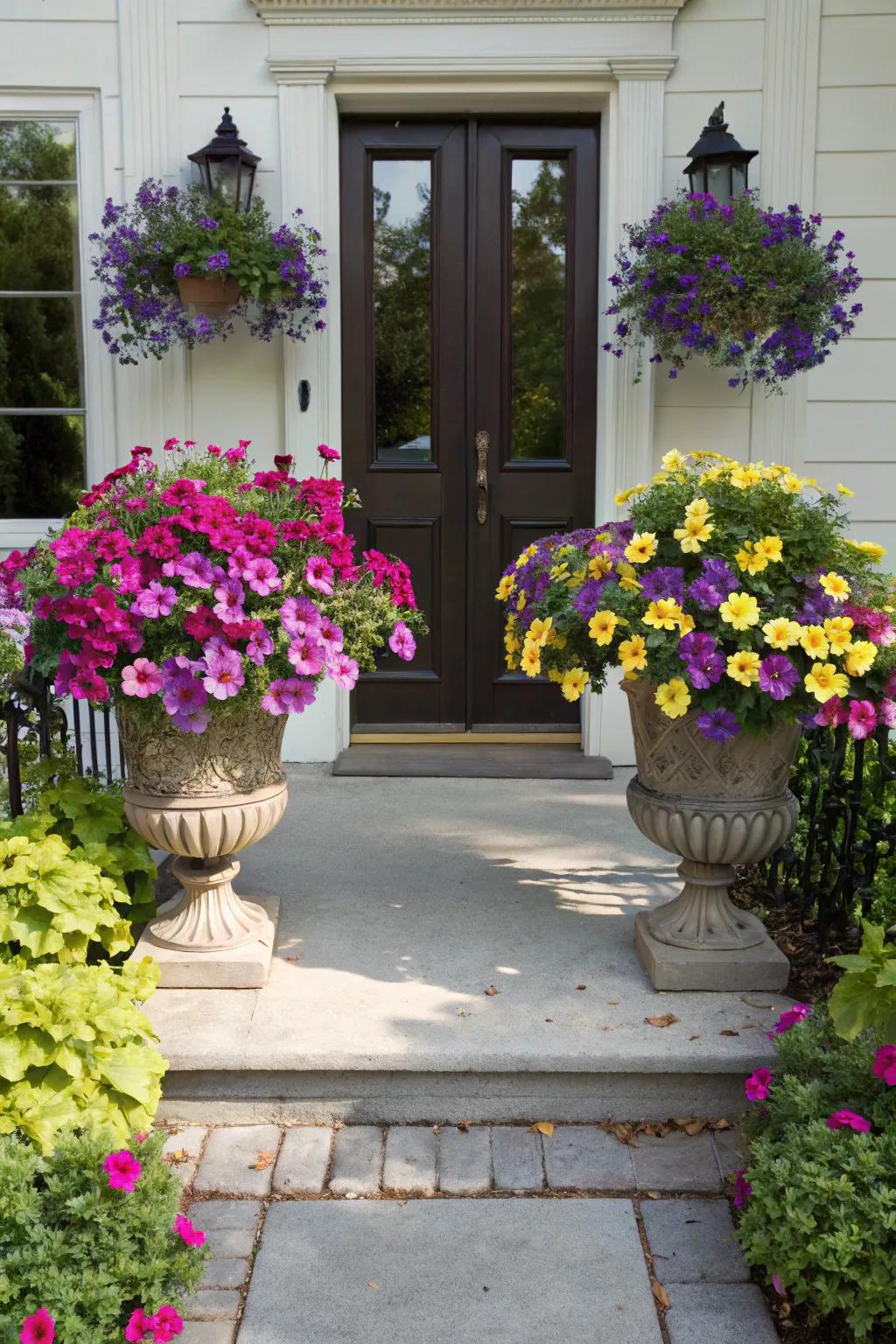 Incorporate a cheerful burst of color with dynamic floral arrangements.