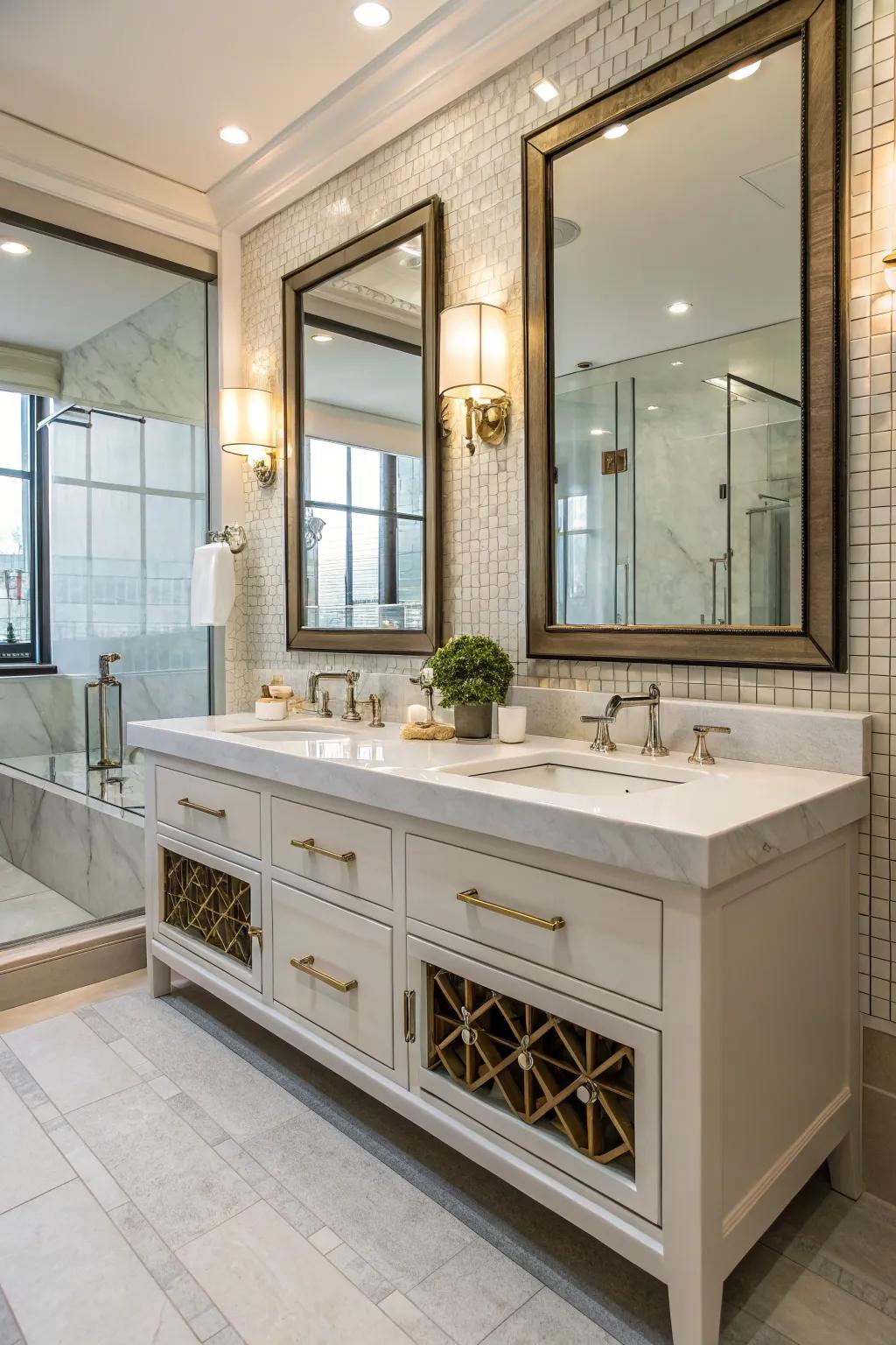 A chic dual sink unit combining practicality with design.