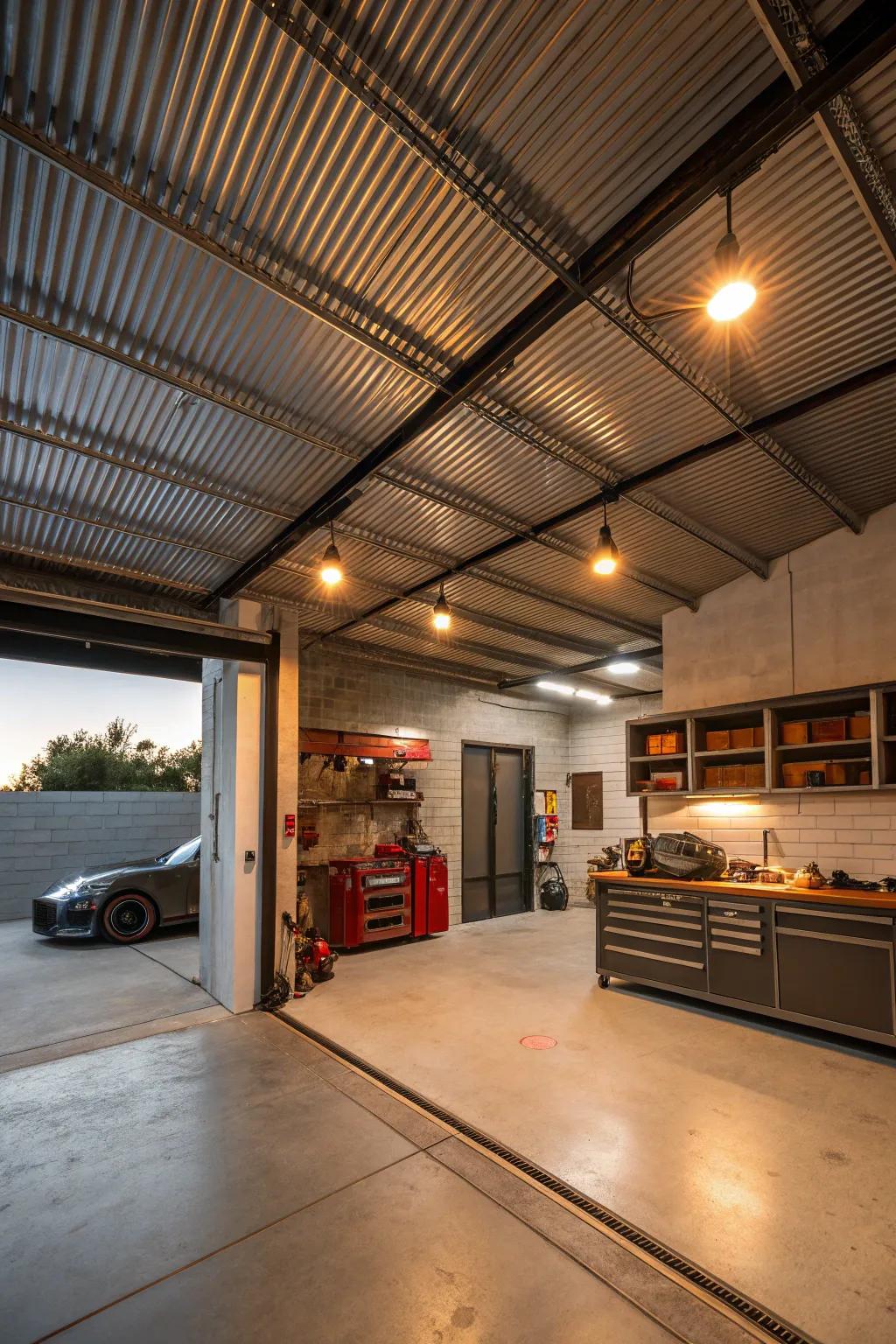 Corrugated metal roofs offer a modern industrial sharpness paired with resilience.