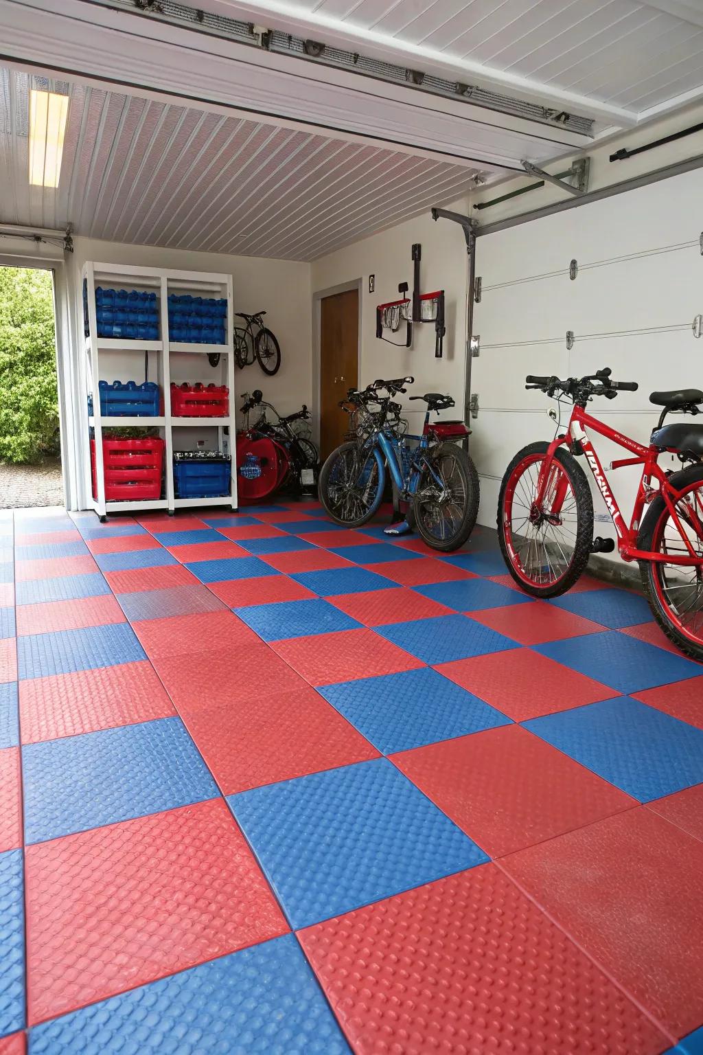 Highlight your garage with vibrant colored blocks.