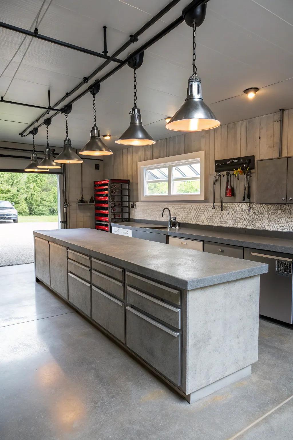 Factory materials add character and style.