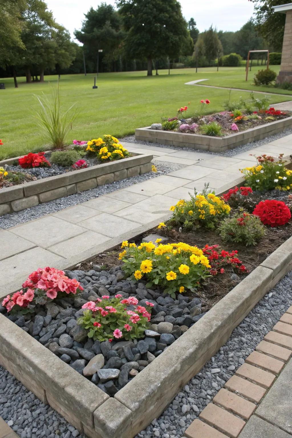 Attain sharp lines in your garden with tidy fringes crafted from stone shards.