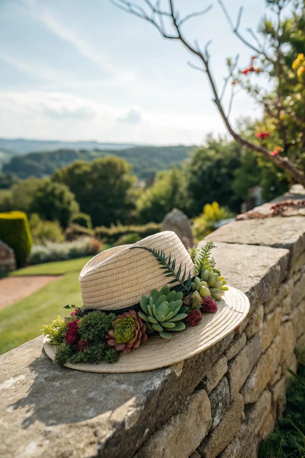 An echeveria extravaganza hat offering a modern flair.