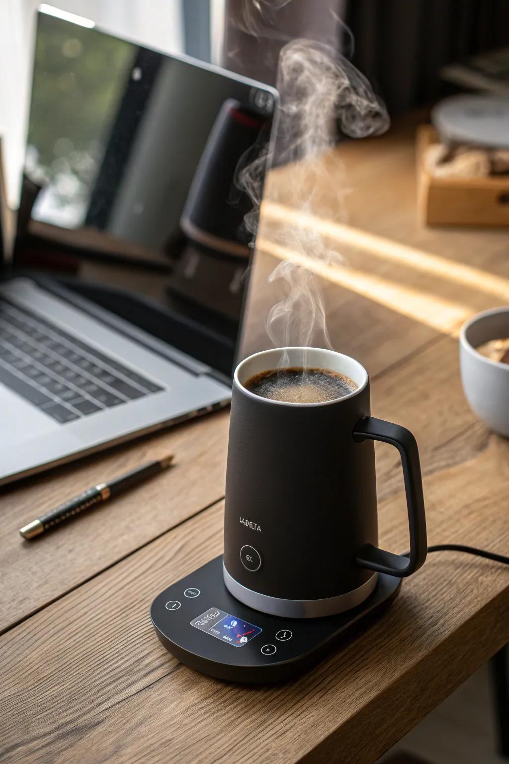 Relishing the delight of a consistently warm beverage with a clever beverage warmer.