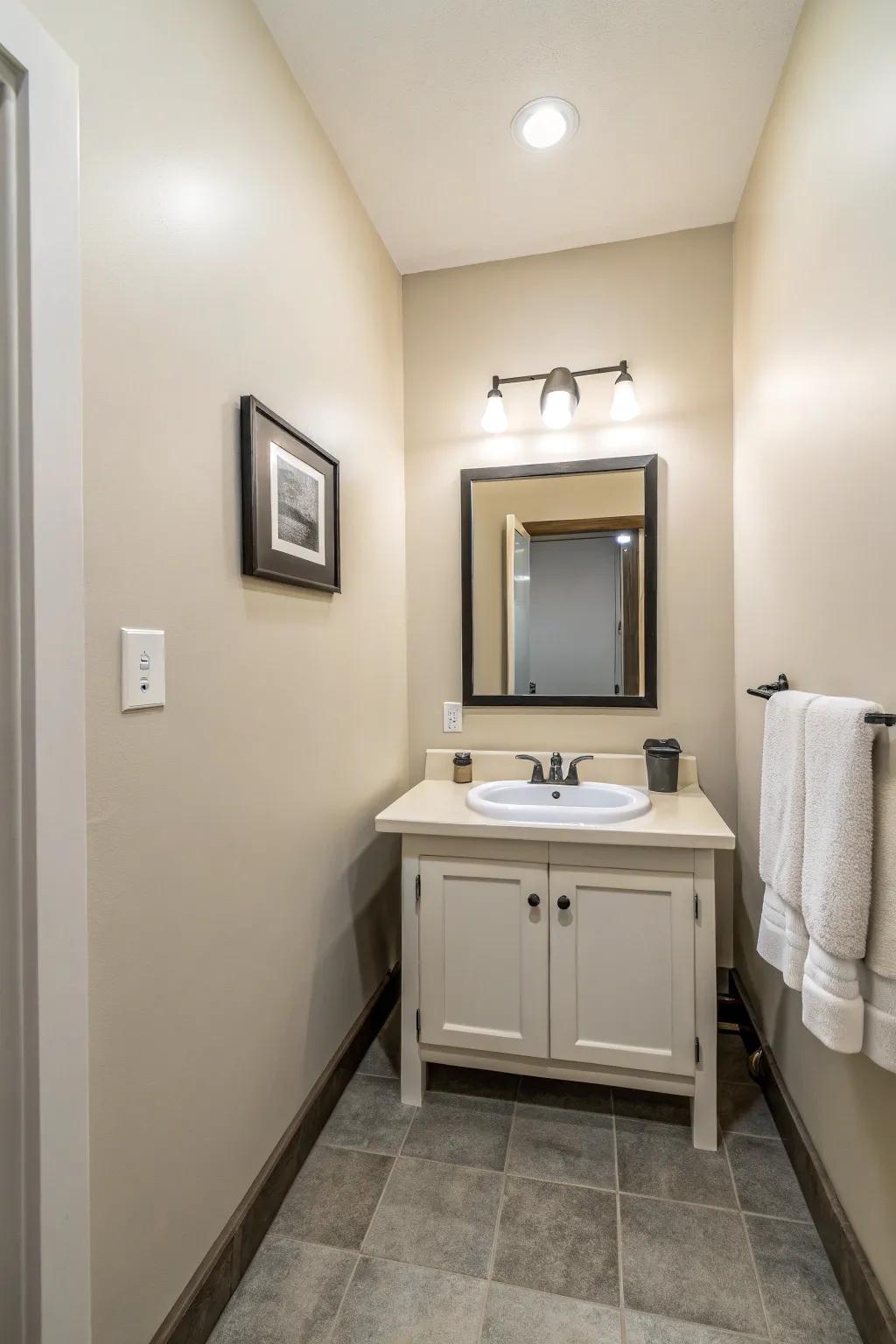 The best in simplicity: an efficient and clutter-free guest bathroom.