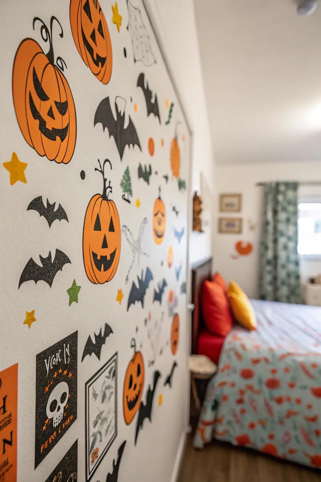 Mural art can easily define the atmosphere for a spooky Halloween theme.