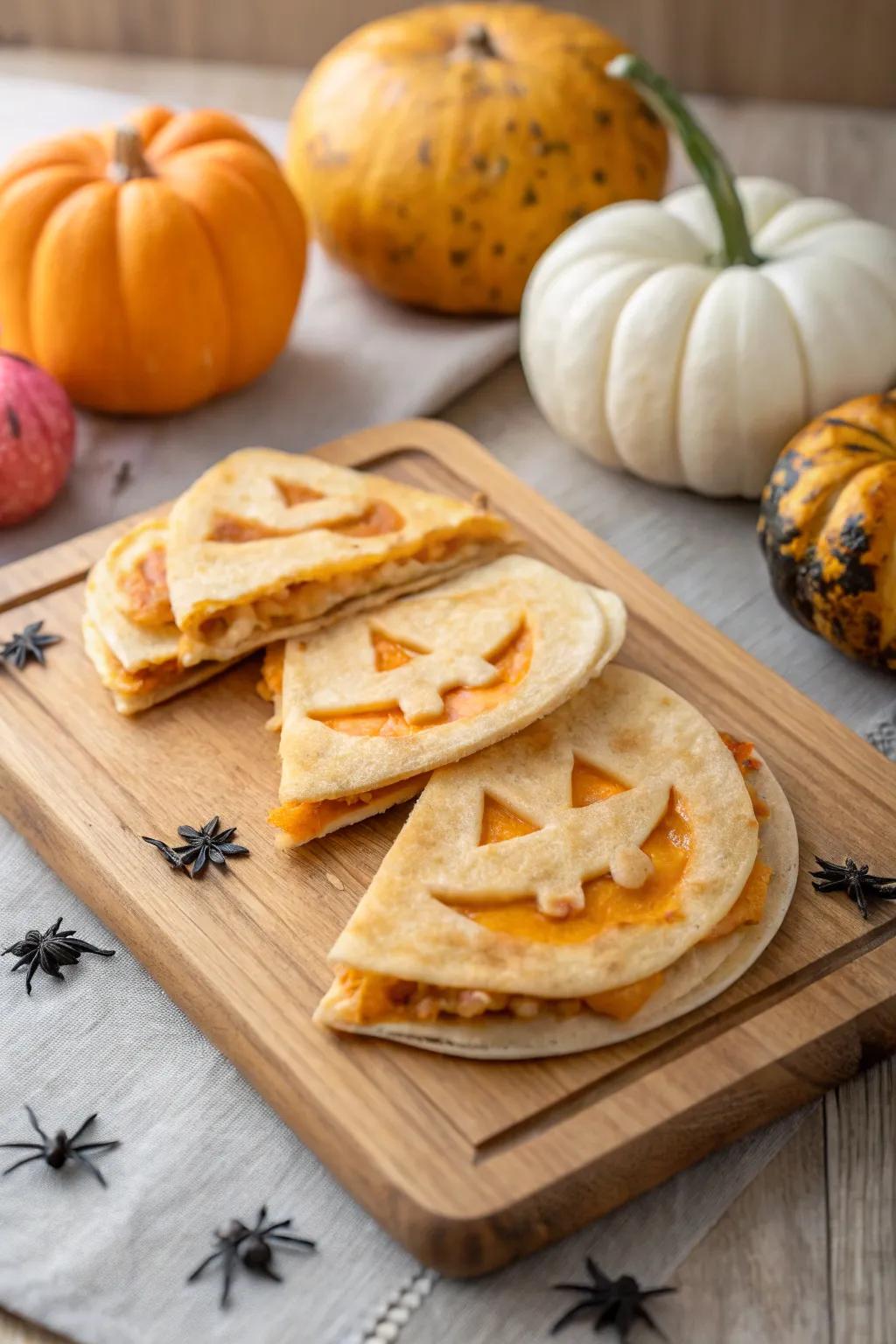 Cheesy pumpkin snack melts that introduce a celebratory spark.