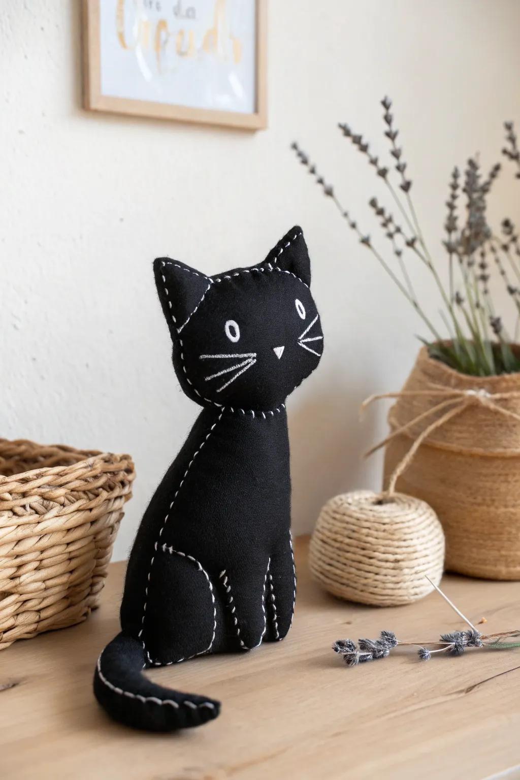 Embrace the Halloween feel with this hand-crafted onyx feline friend, which brings minimalist appeal to your home's ornamentation.