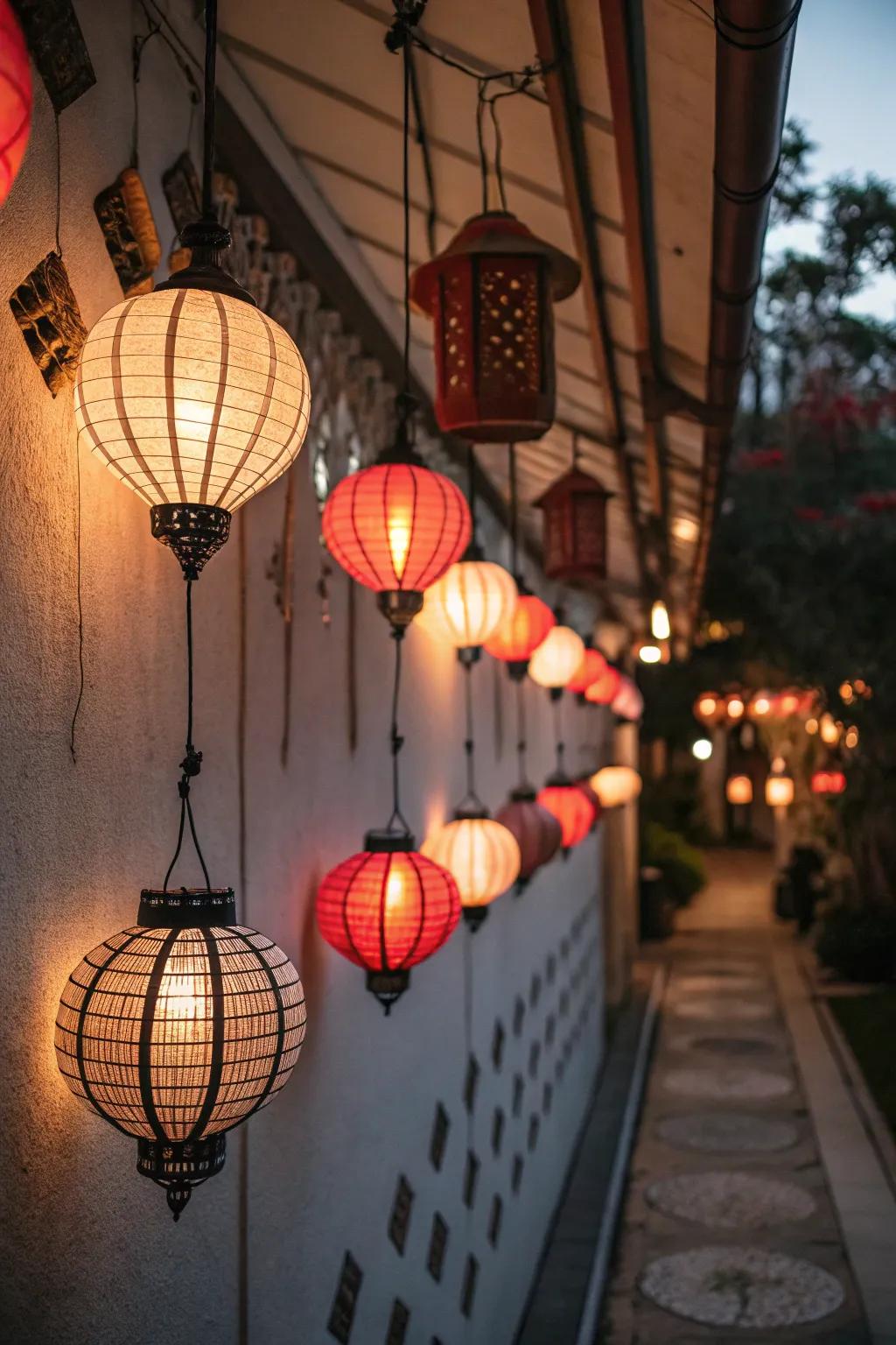 Lanterns infuse a cozy and spooky radiance into Halloween embellishments.