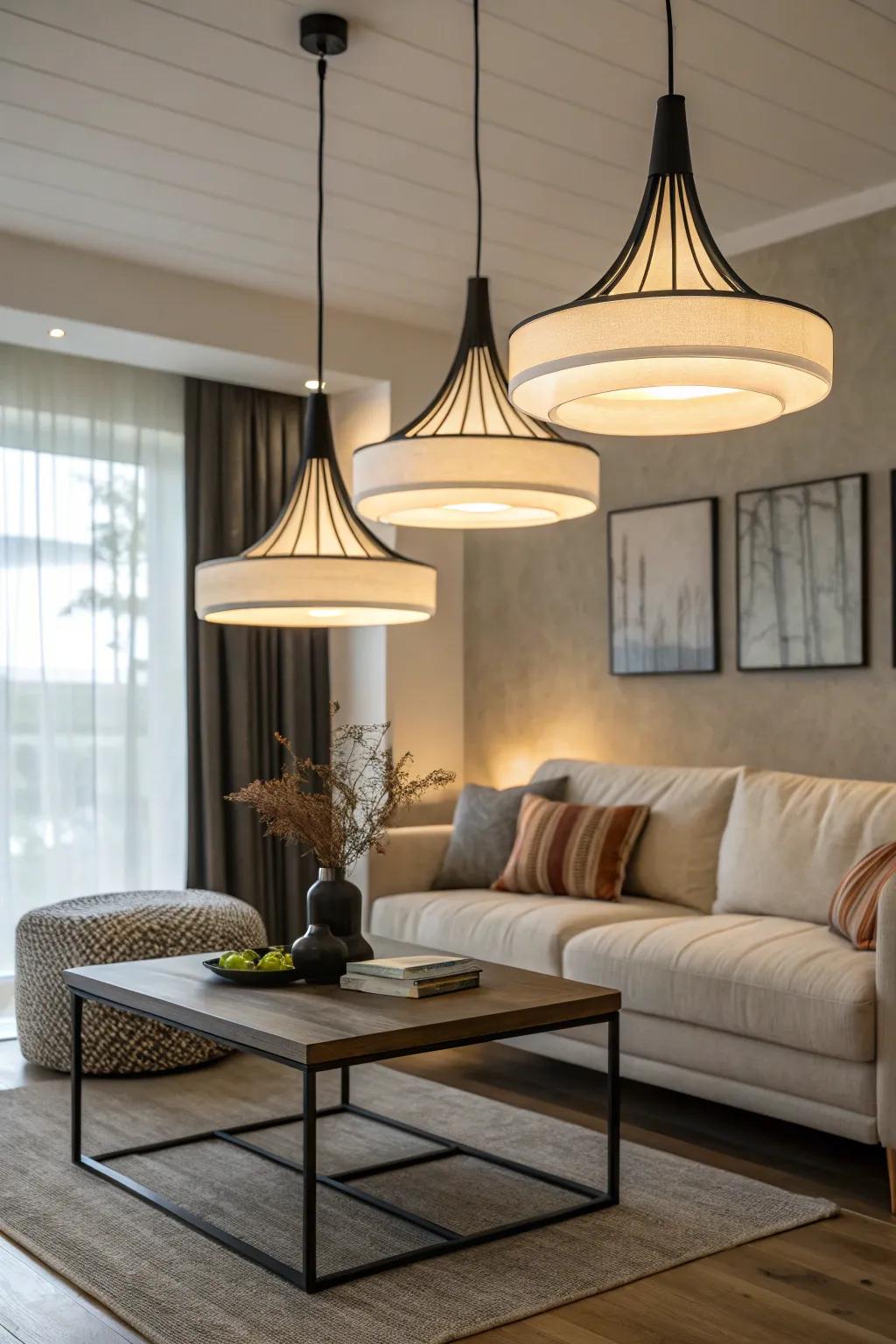 Simple pendant lights are ideal for a modern refresh.