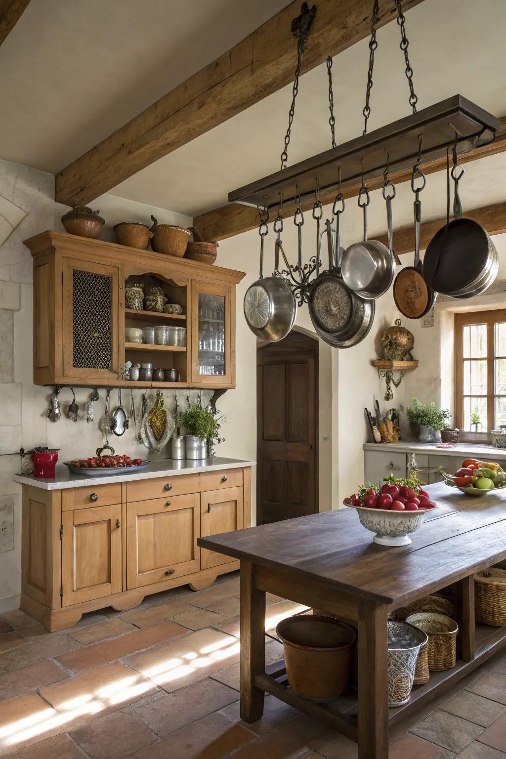 A cooking pot suspension unit blends practicality with style.