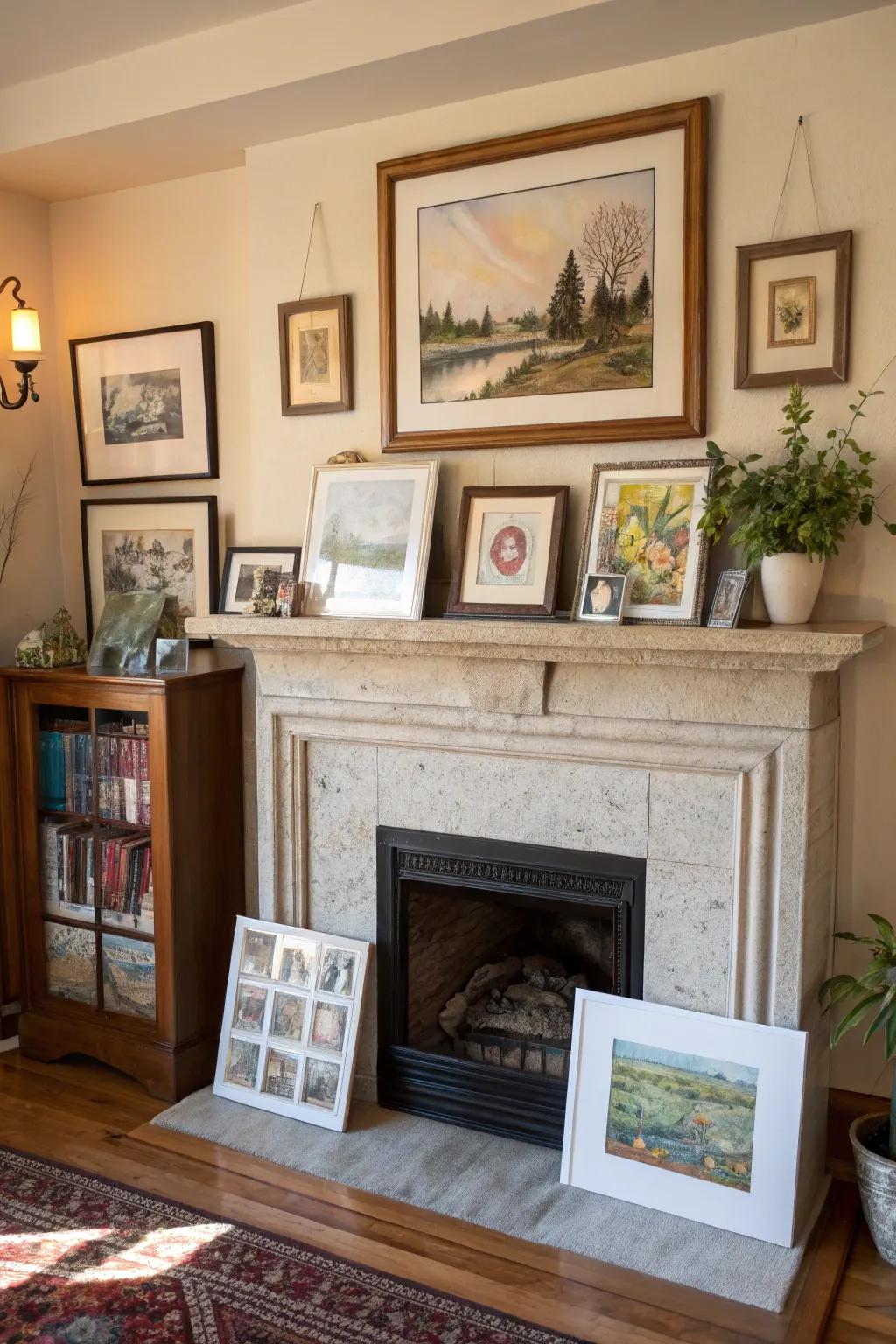 An ever-changing art display sustains your decor's freshness and personalization.