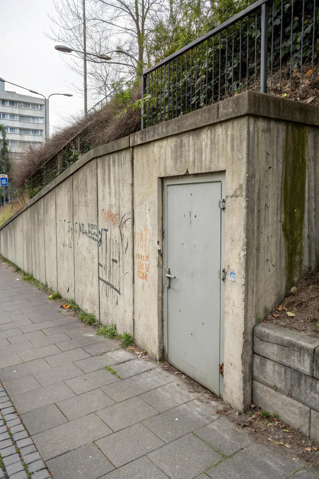 A portal concealed within a concrete structure for a minimalist aesthetic.