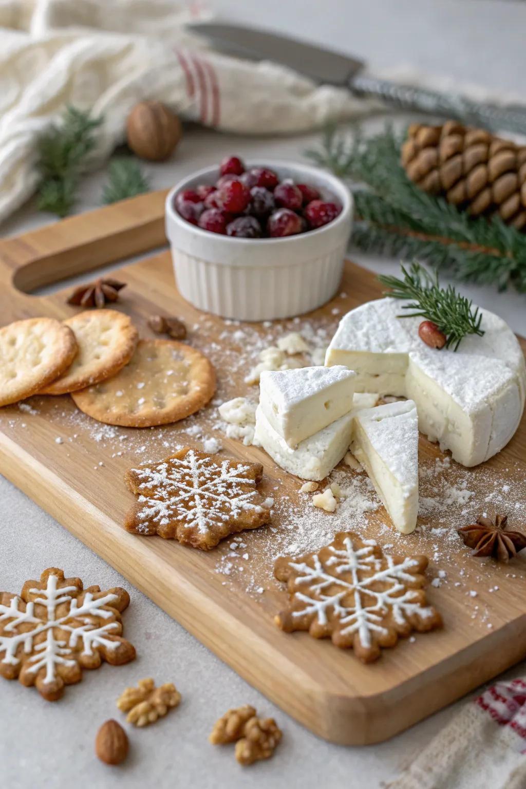 A winter wonderland charcuterie board.