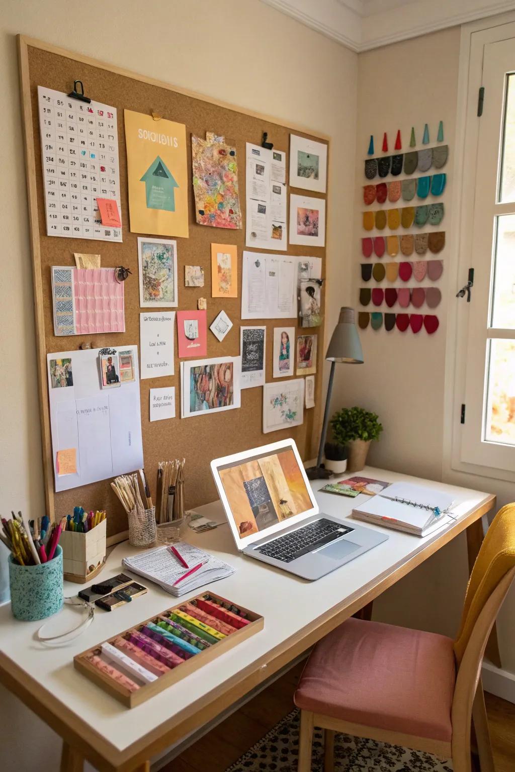 A notice board keeps your ideas structured and accessible.