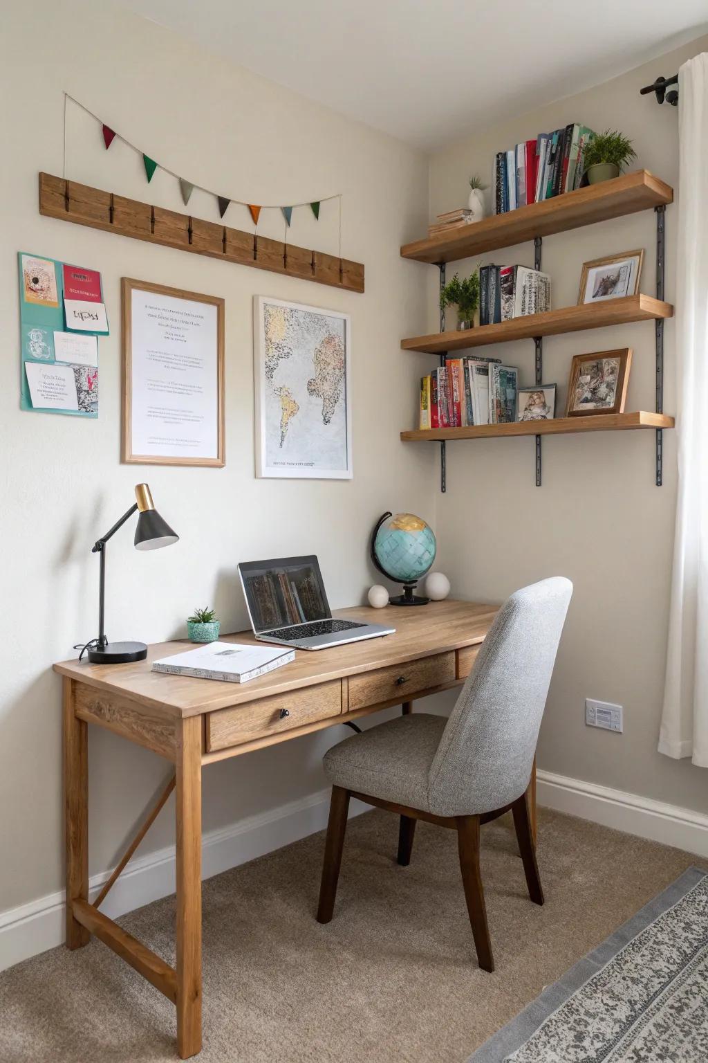 Your homeschool area will be peaceful and uncluttered with minimalist decor.