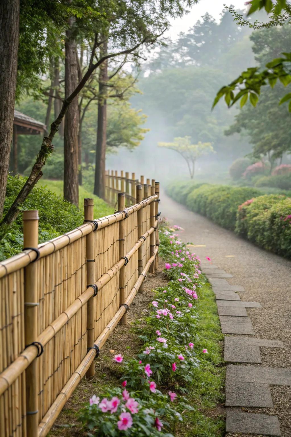 Bamboo strips give your yard a special, exotic touch.