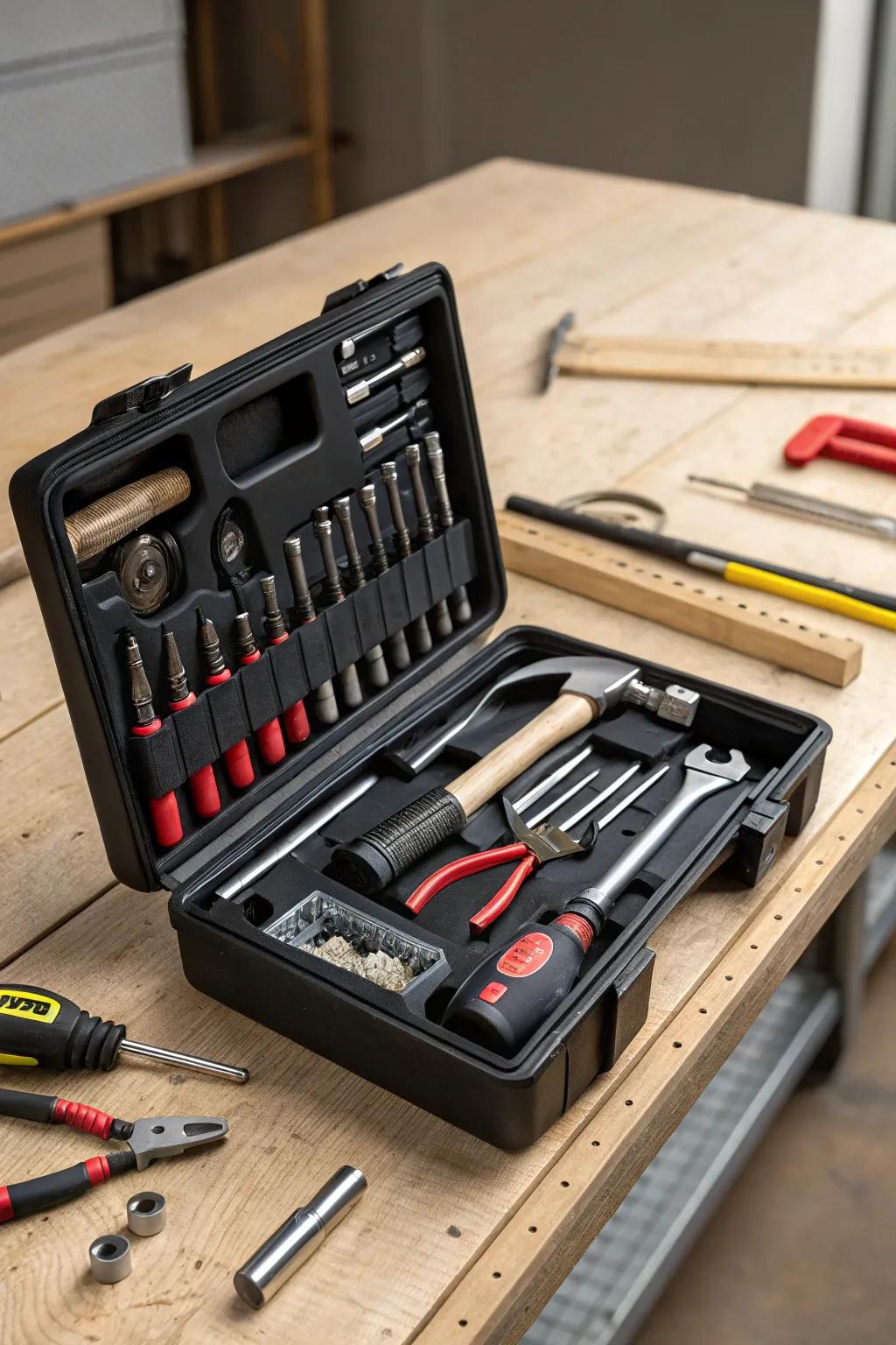 A nicely arranged toolbox ensures that your tools are always accessible.