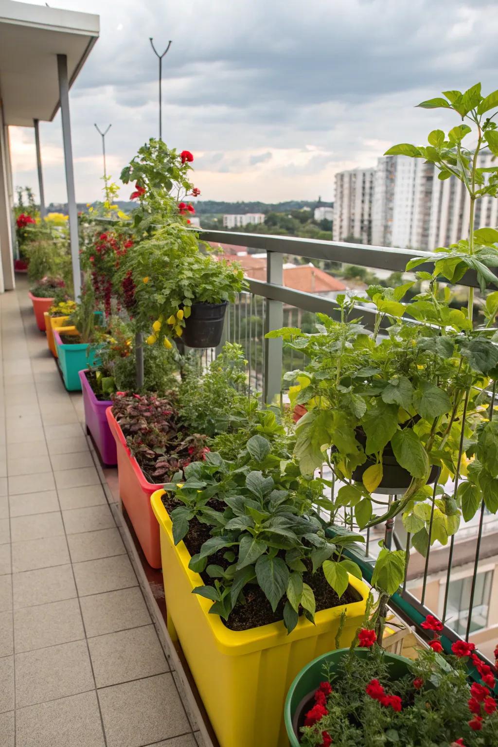 Pots introduce adaptability and versatility to urban cultivation.