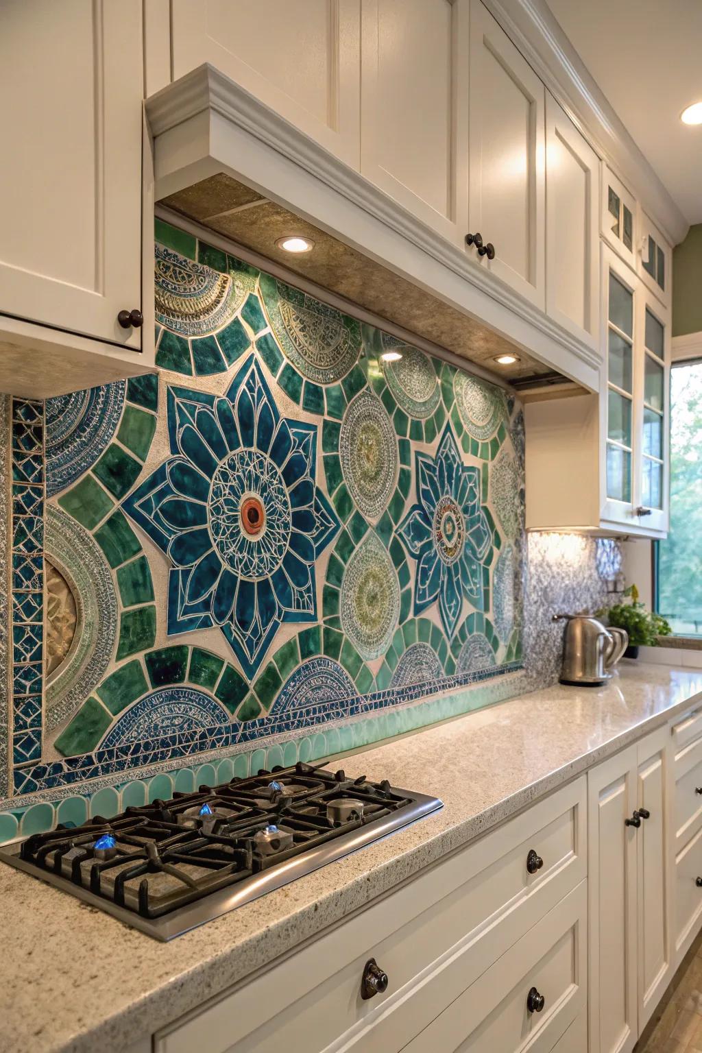 Mosaics offer a playful and artistic element.