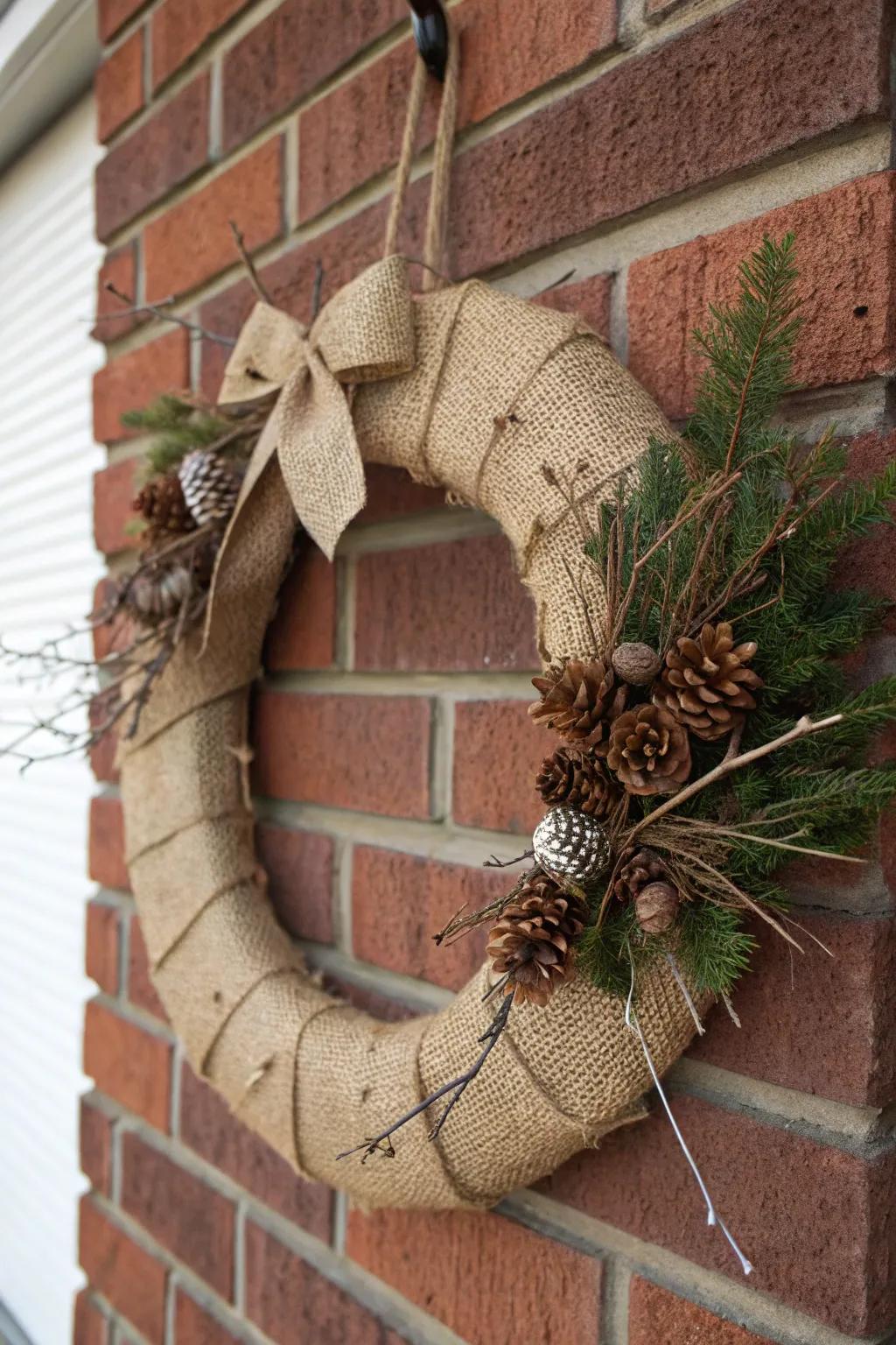 Hemp fiber infuses a homespun charm into your winter garland ornamentation.