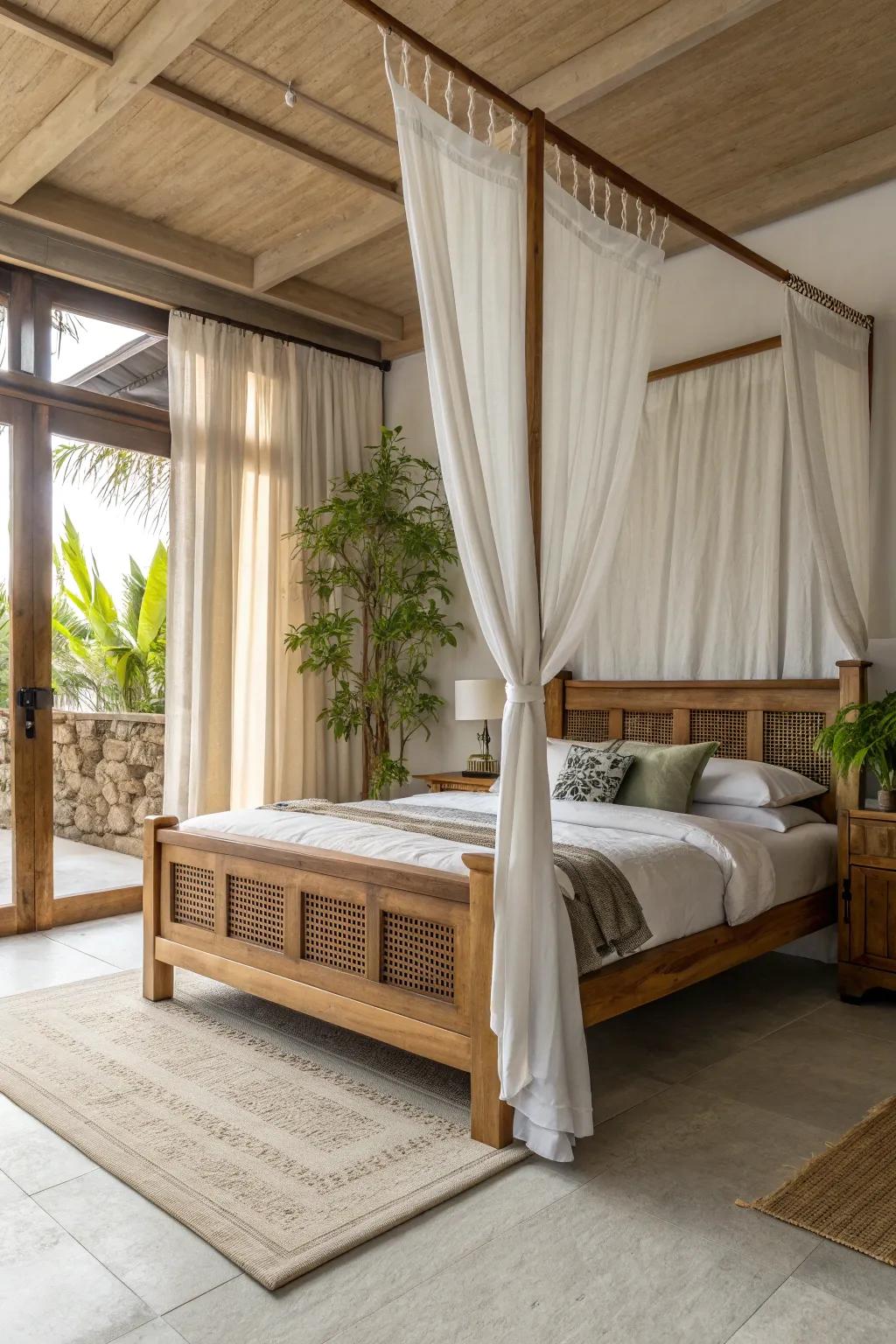 The heart of Japandi design beats with natural materials, infusing warmth and authenticity into this serene space.